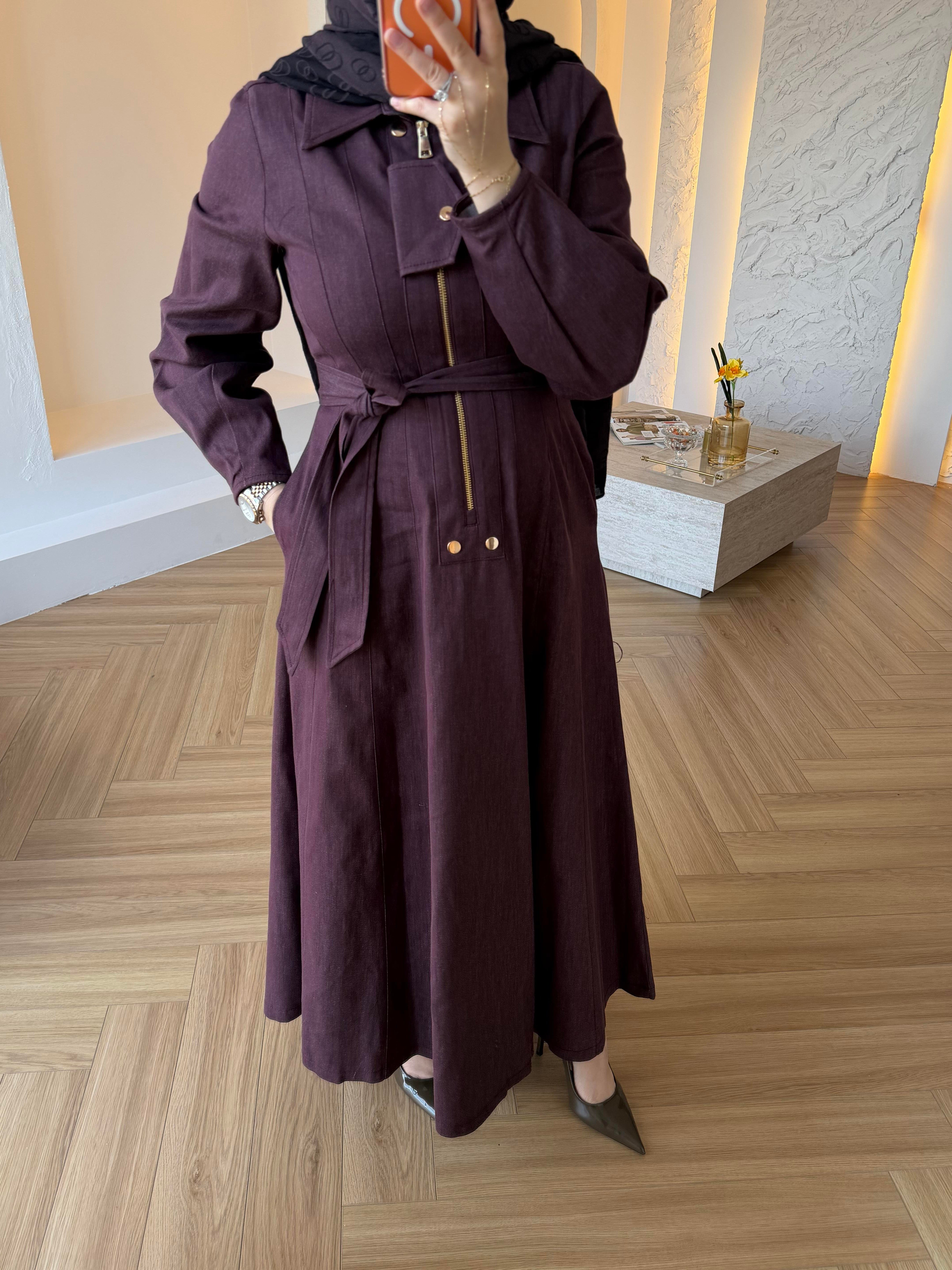 ALYA KOT ELBİSE BORDO