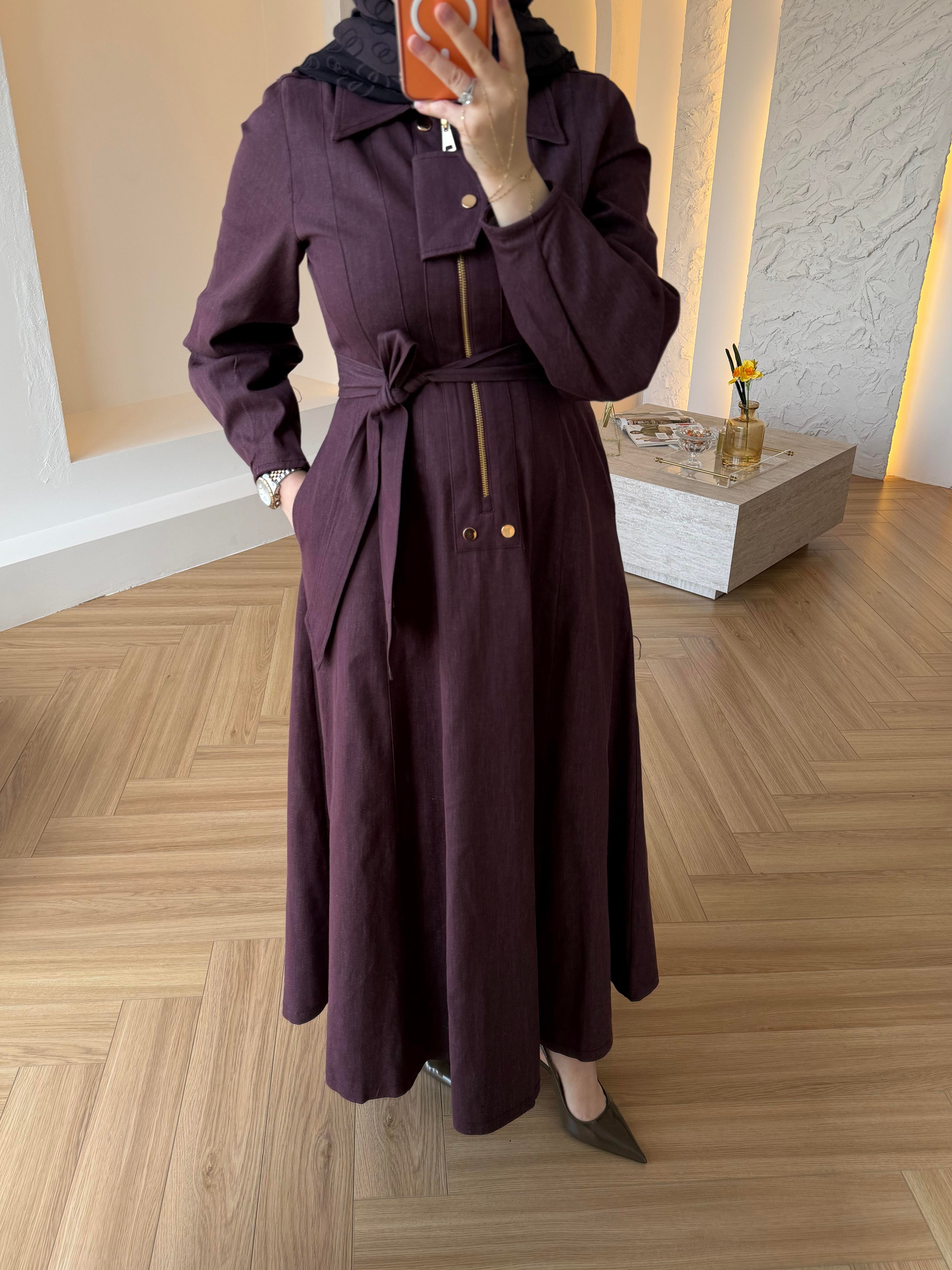 ALYA KOT ELBİSE BORDO