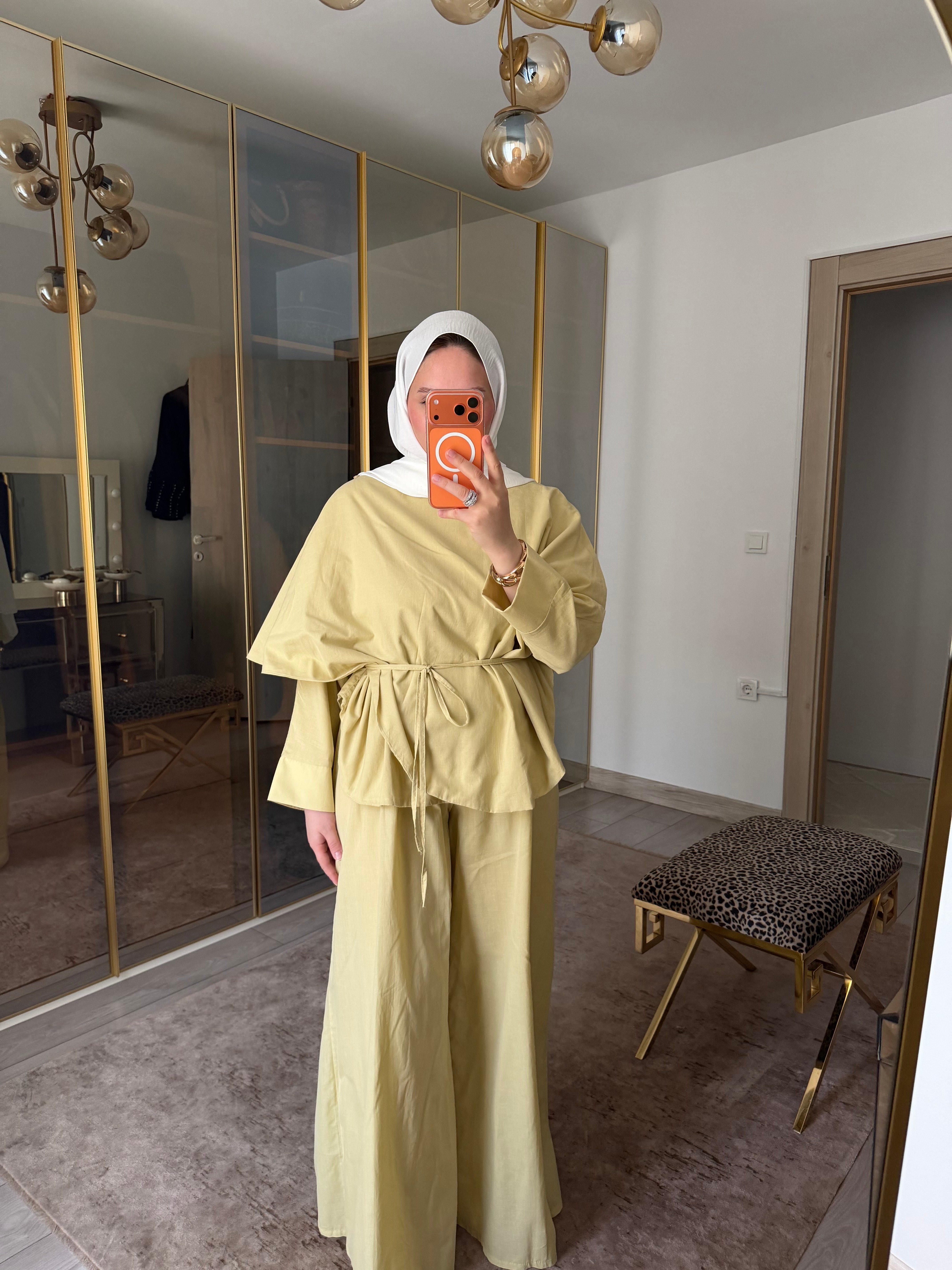 ANGEL PELERİNLİ TAKIM SOFT SARI 