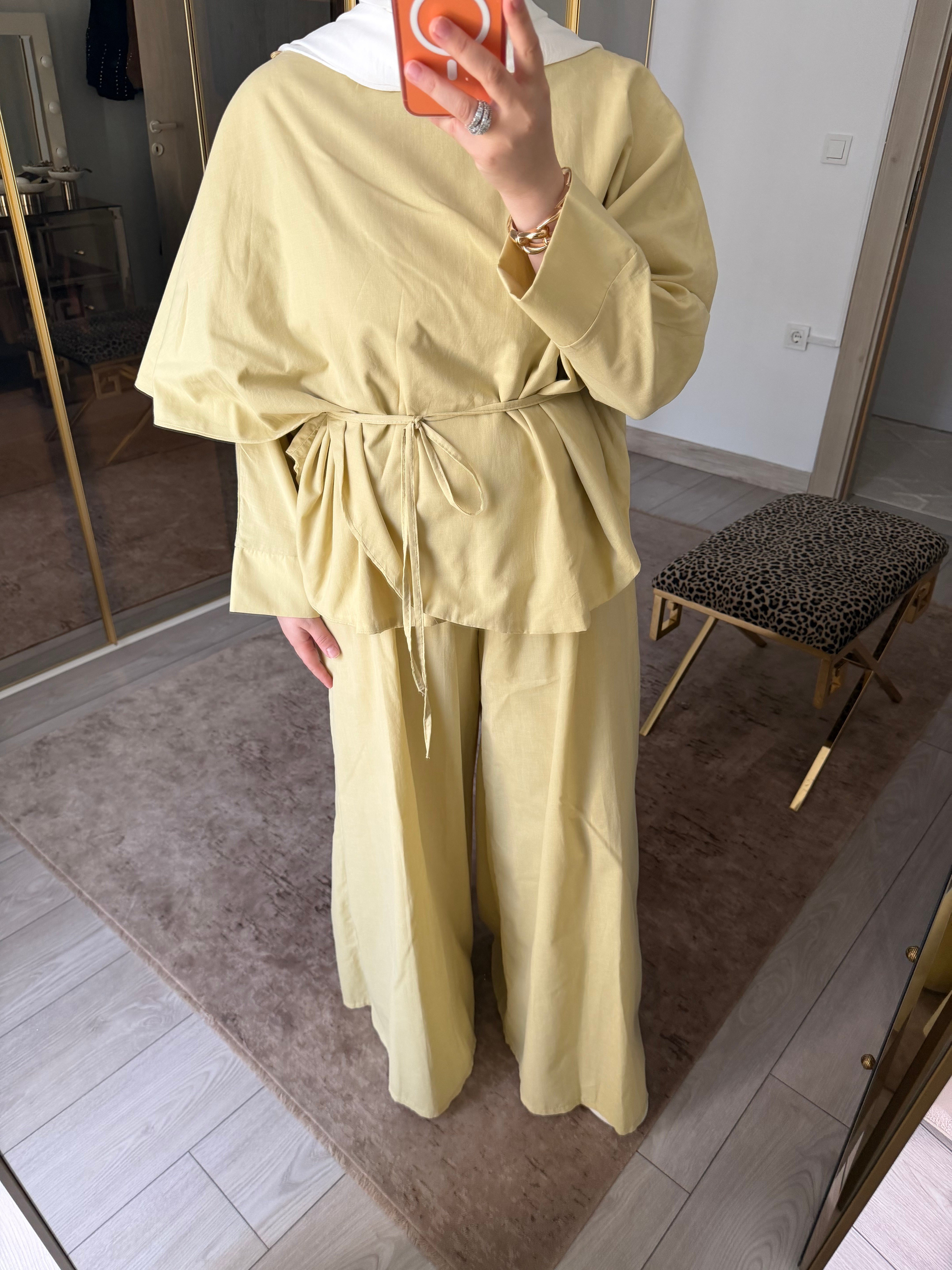 ANGEL PELERİNLİ TAKIM SOFT SARI 