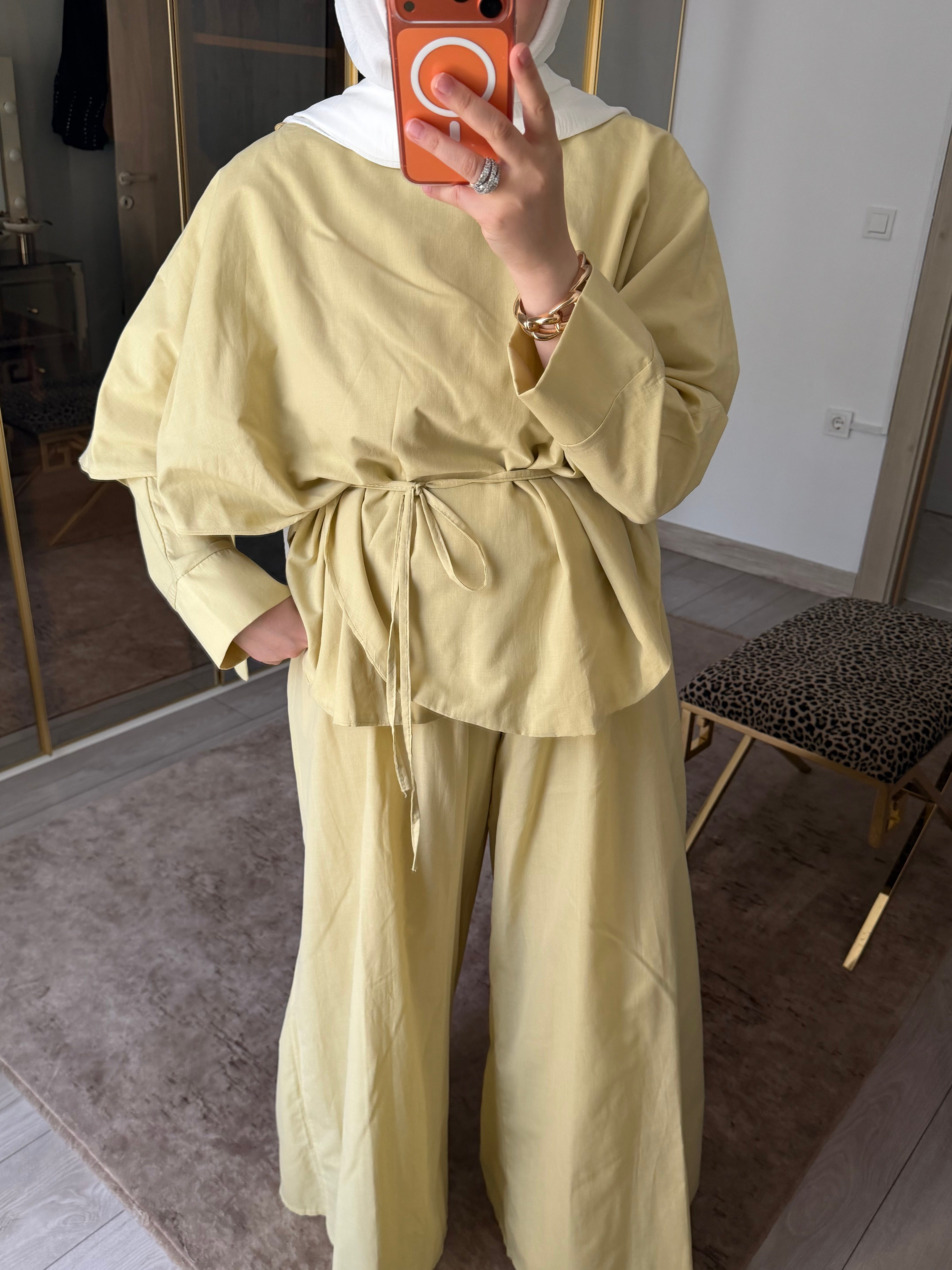 ANGEL PELERİNLİ TAKIM SOFT SARI 