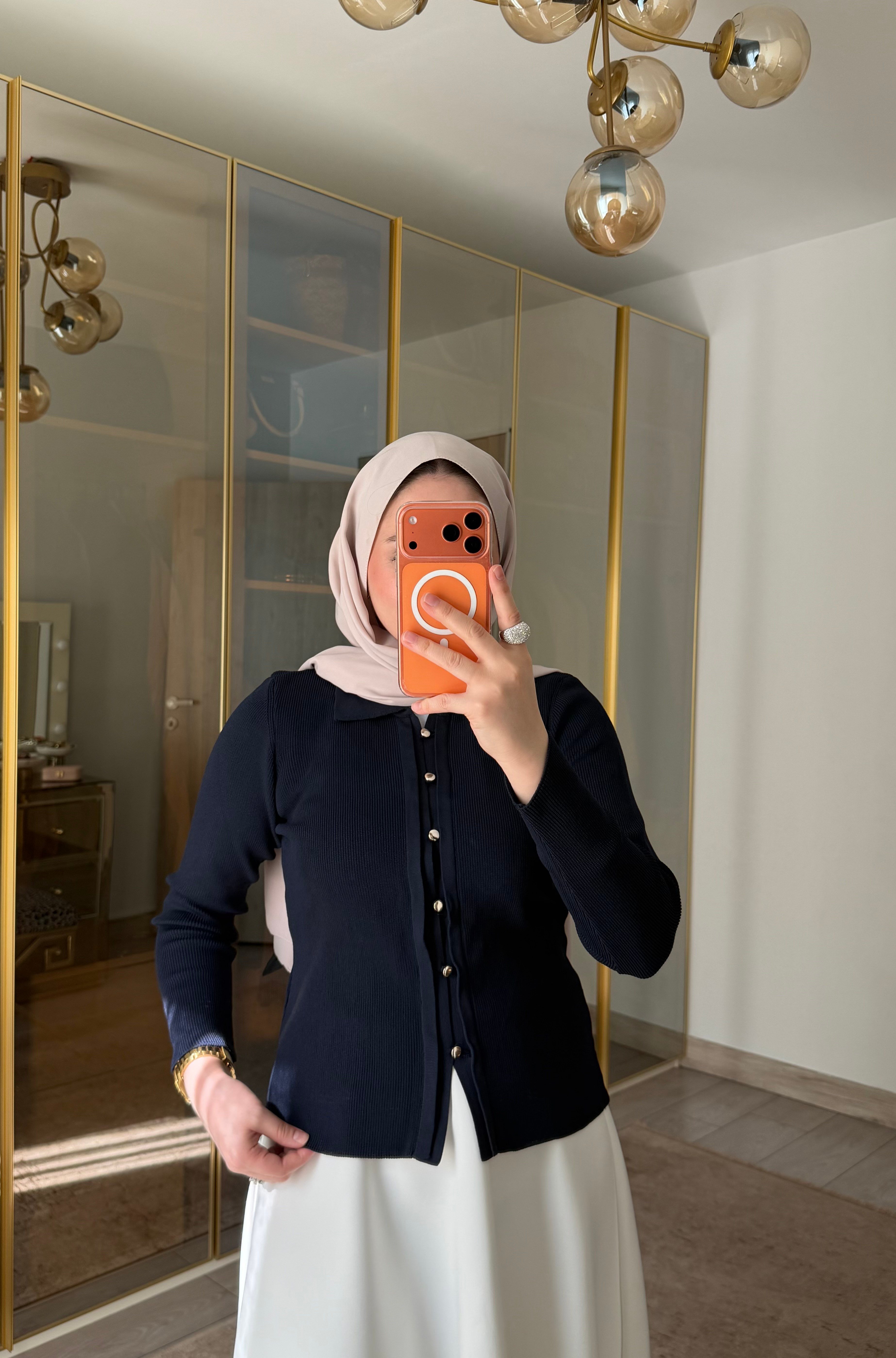 BASIC DÜĞMELİ ÇELİK ÖRME HIRKA LACİVERT 