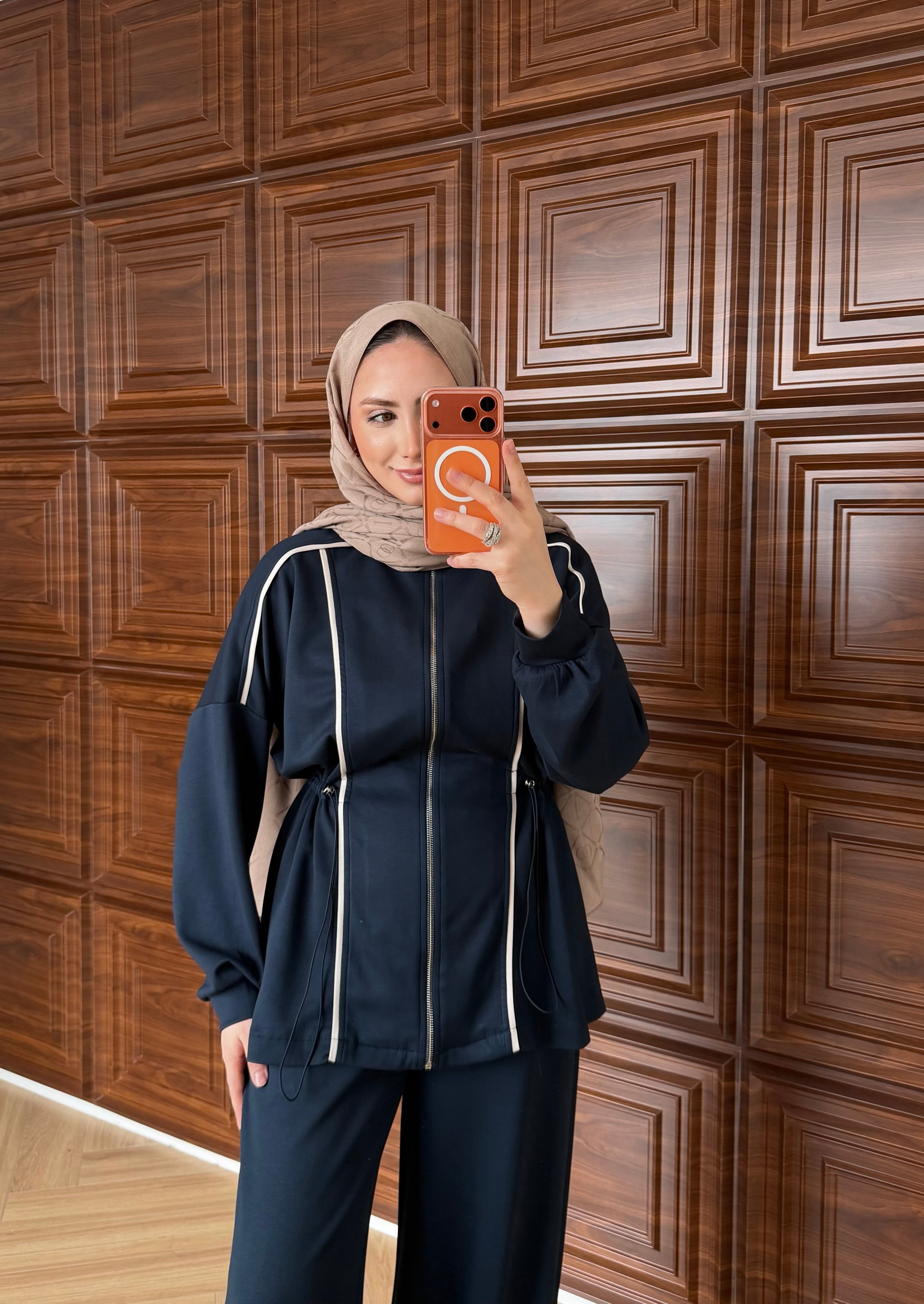 BELİ BÜZGÜLÜ ŞERİTLİ OYSH TAKIM LACİVERT