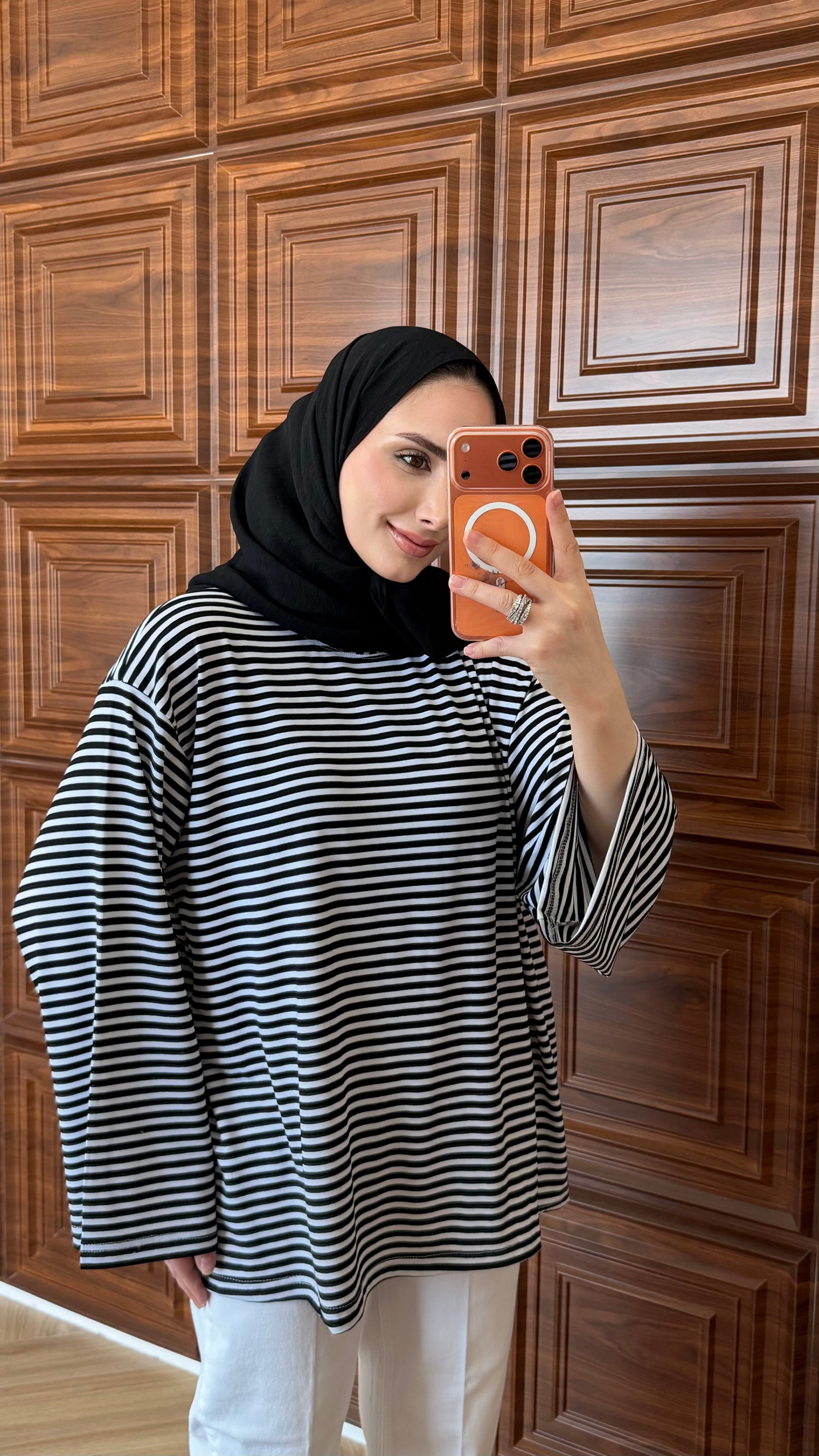 ÇİZGİLİ BASİC SWEAT SİYAH 