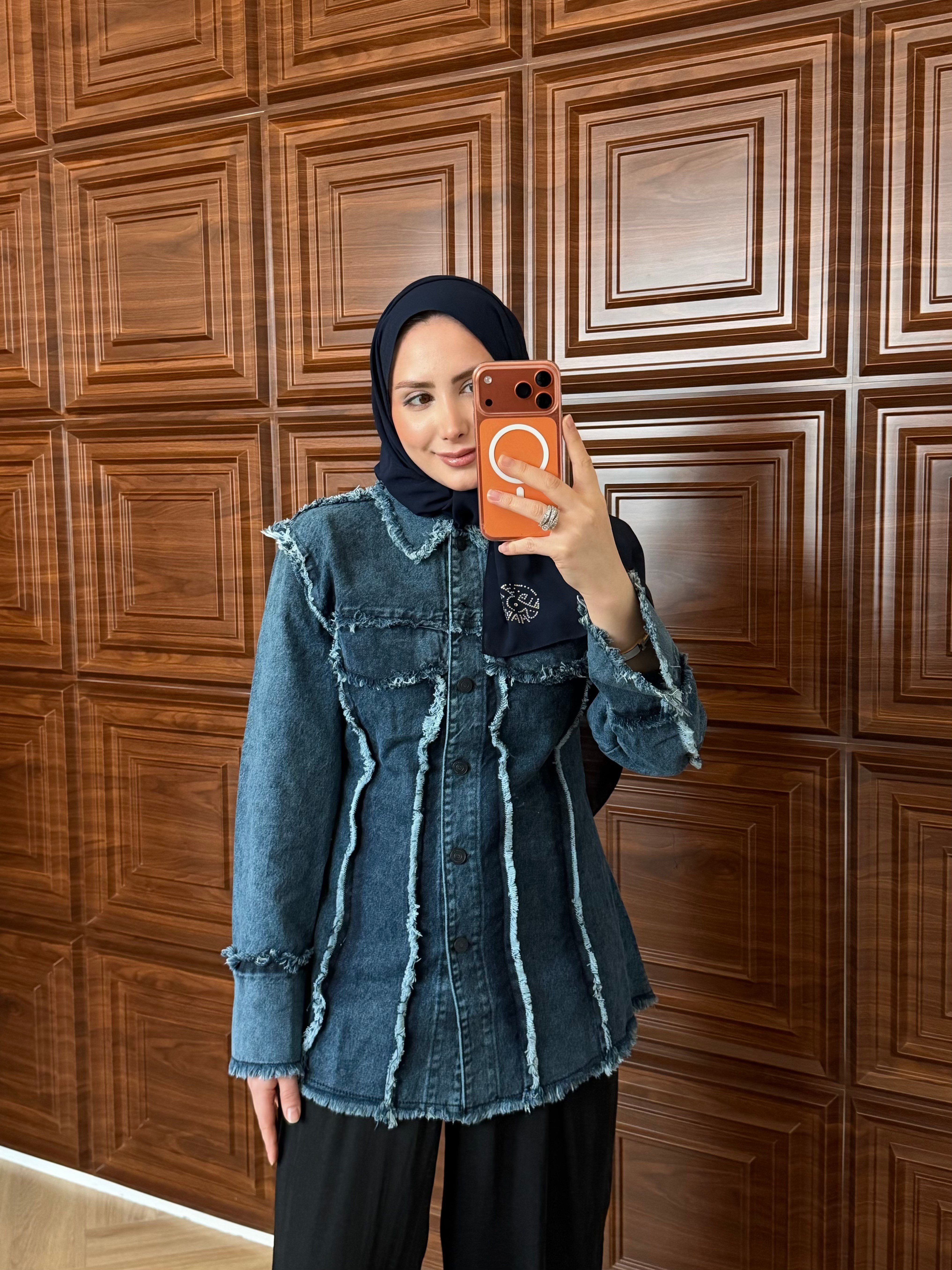 CONTRAST PÜSKÜLLÜ KOT CEKET LACİVERT