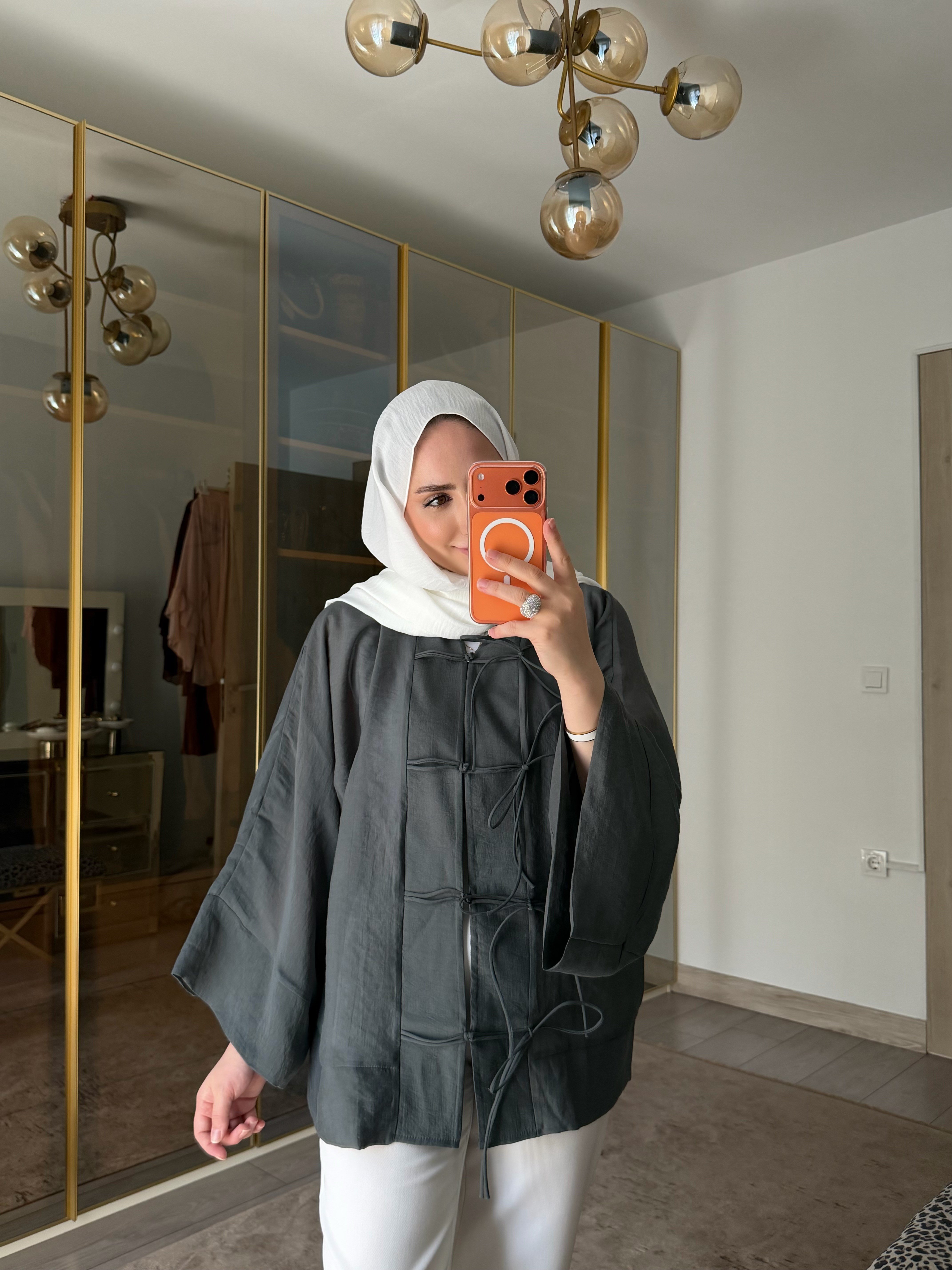 EFİL SICAK YAZ KİMONO ANTRASİT 