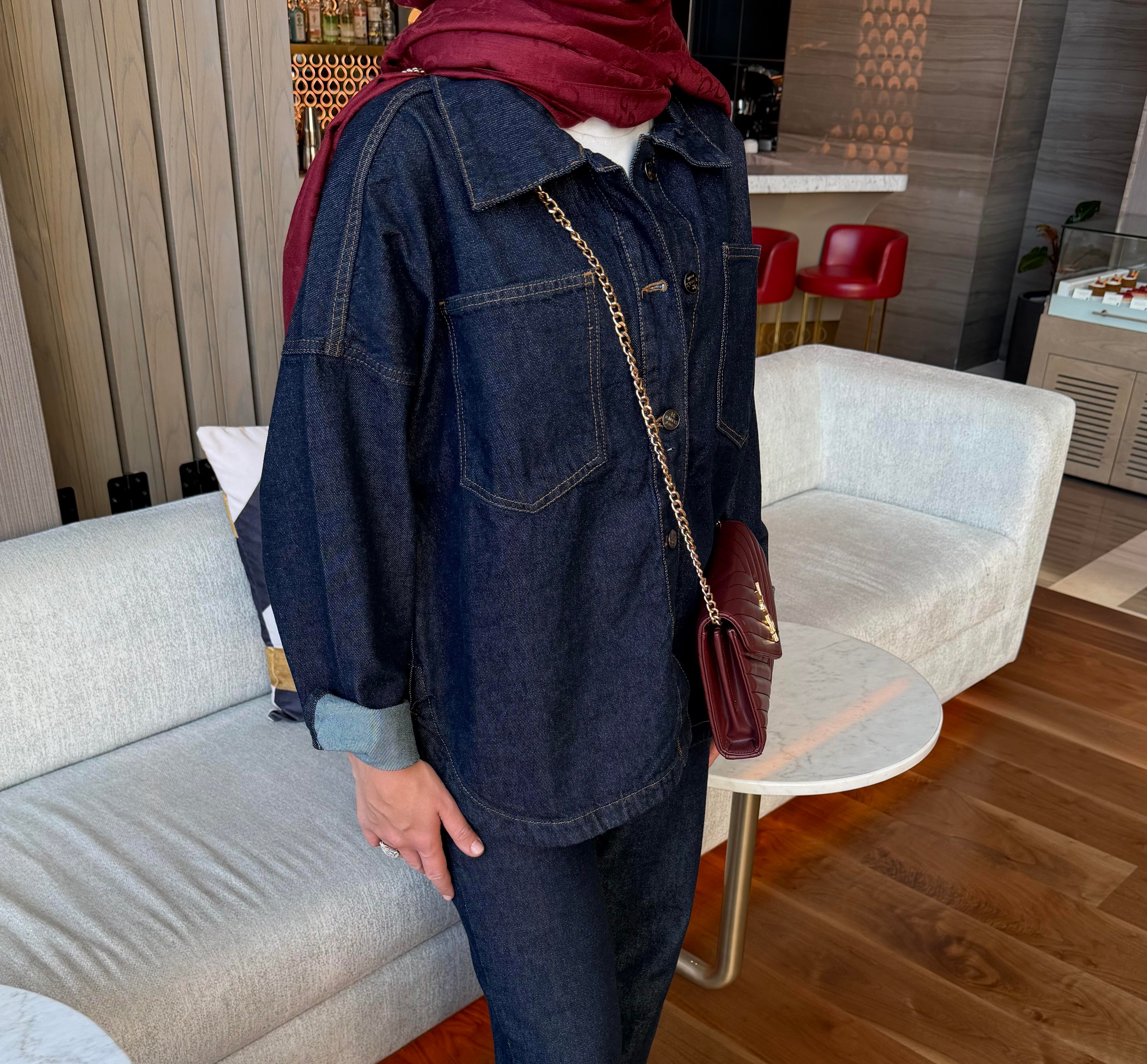 FEMME DENİM CEKET KOYU LACİ