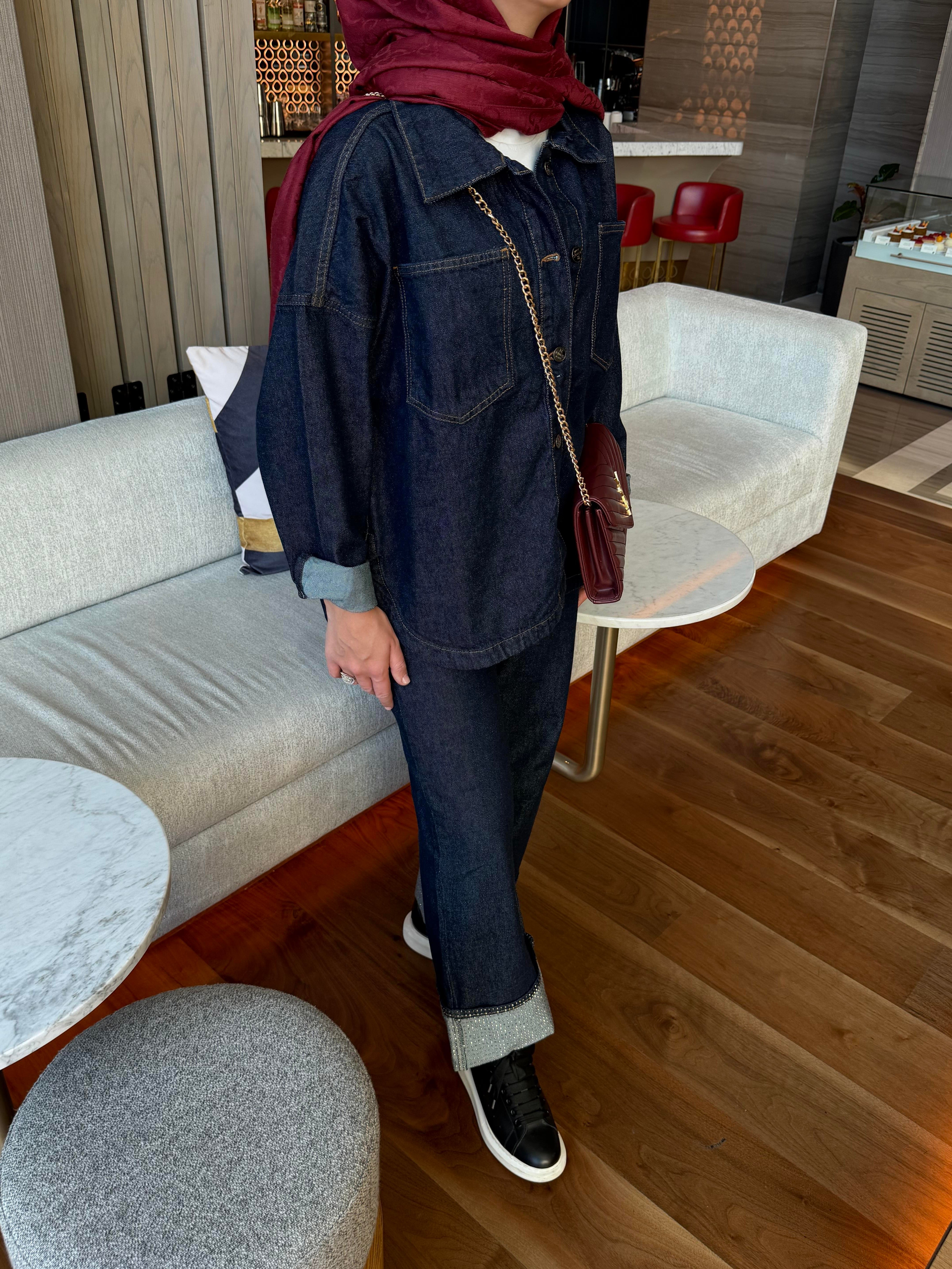 FEMME PANTOLONU TAŞLI DENİM TAKIM