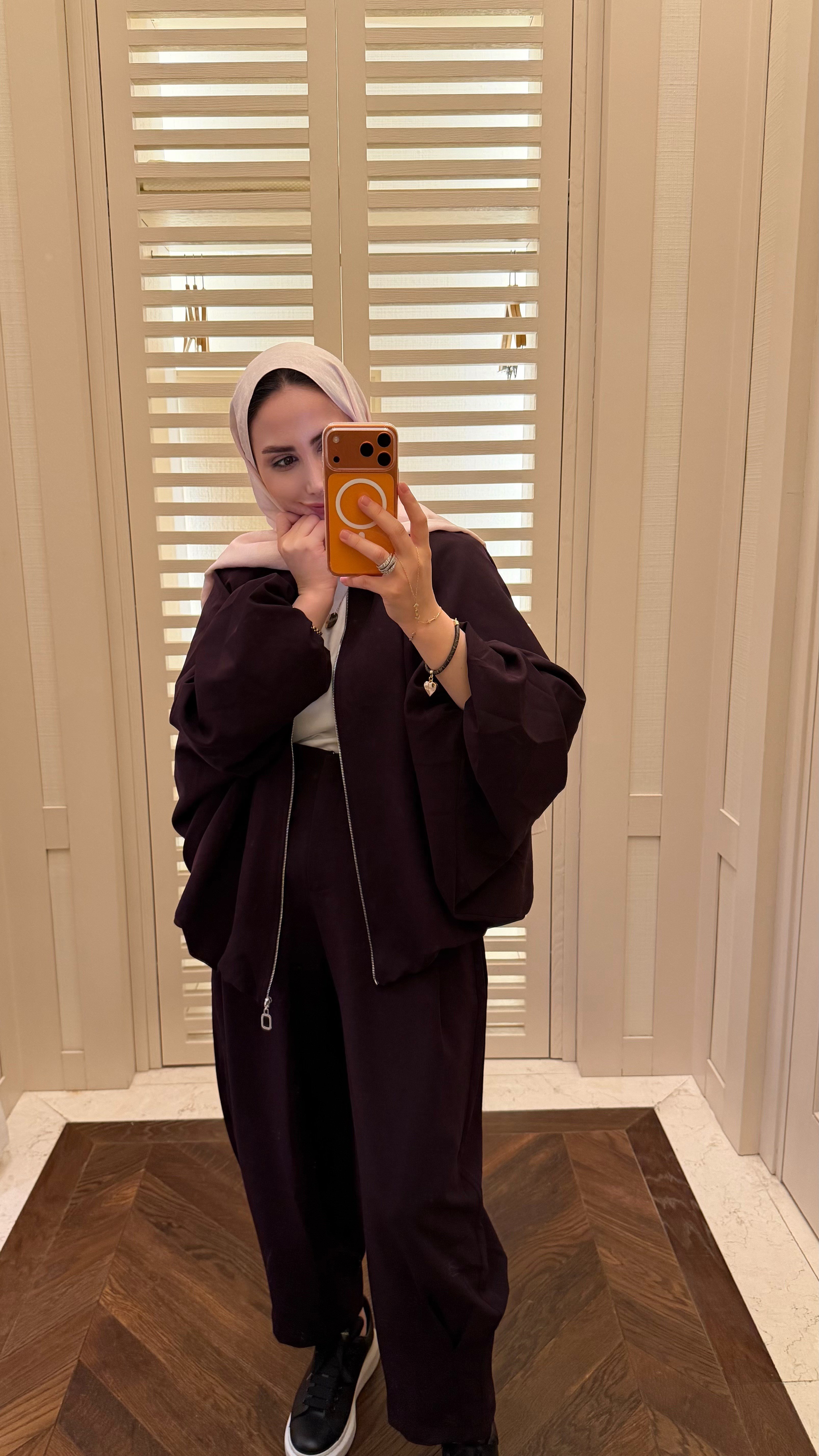 FİNE BOMBER CEKETLİ TAKIM MÜRDÜM