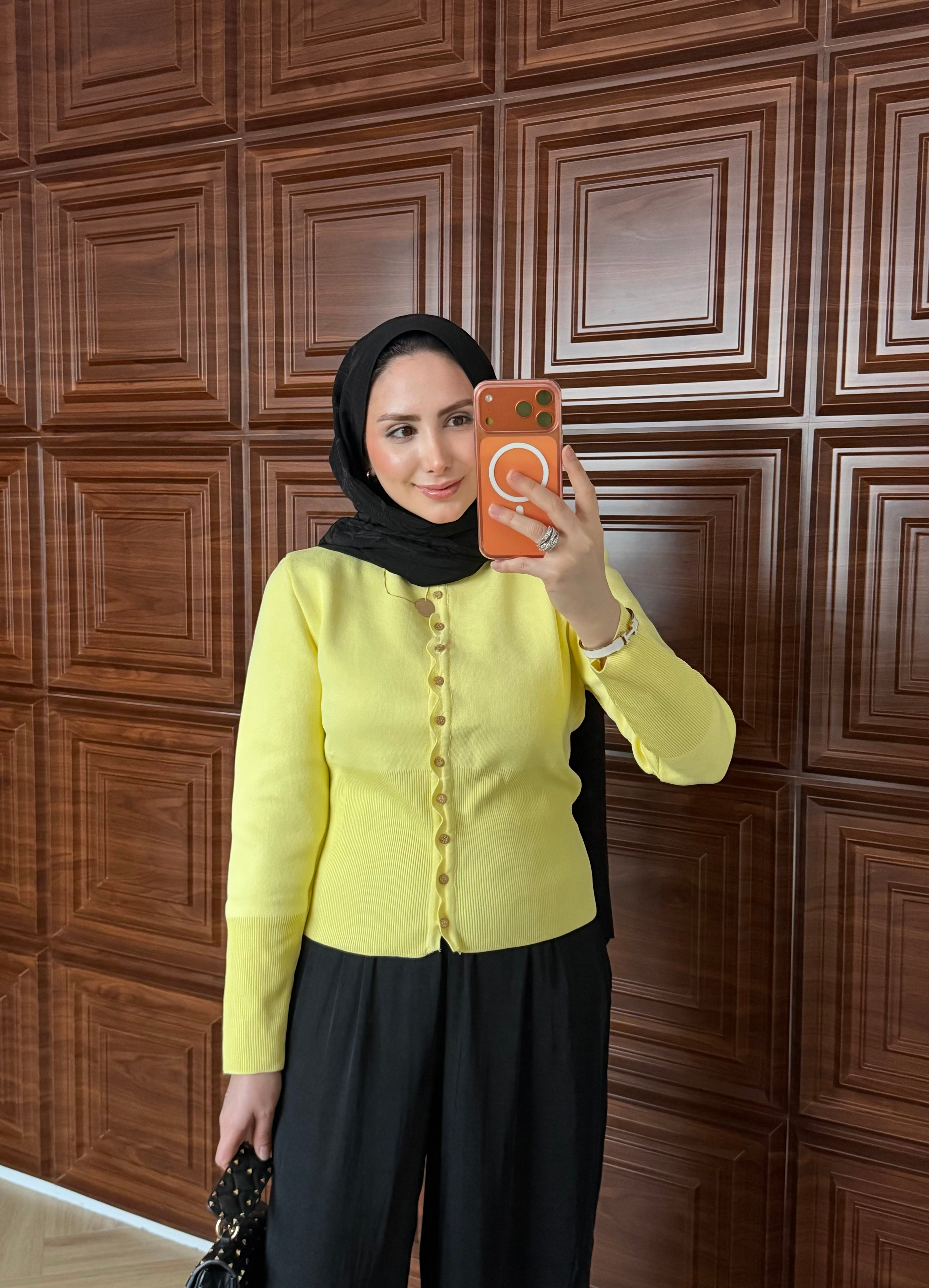 FLOWER MERSERİZE HIRKA SARI