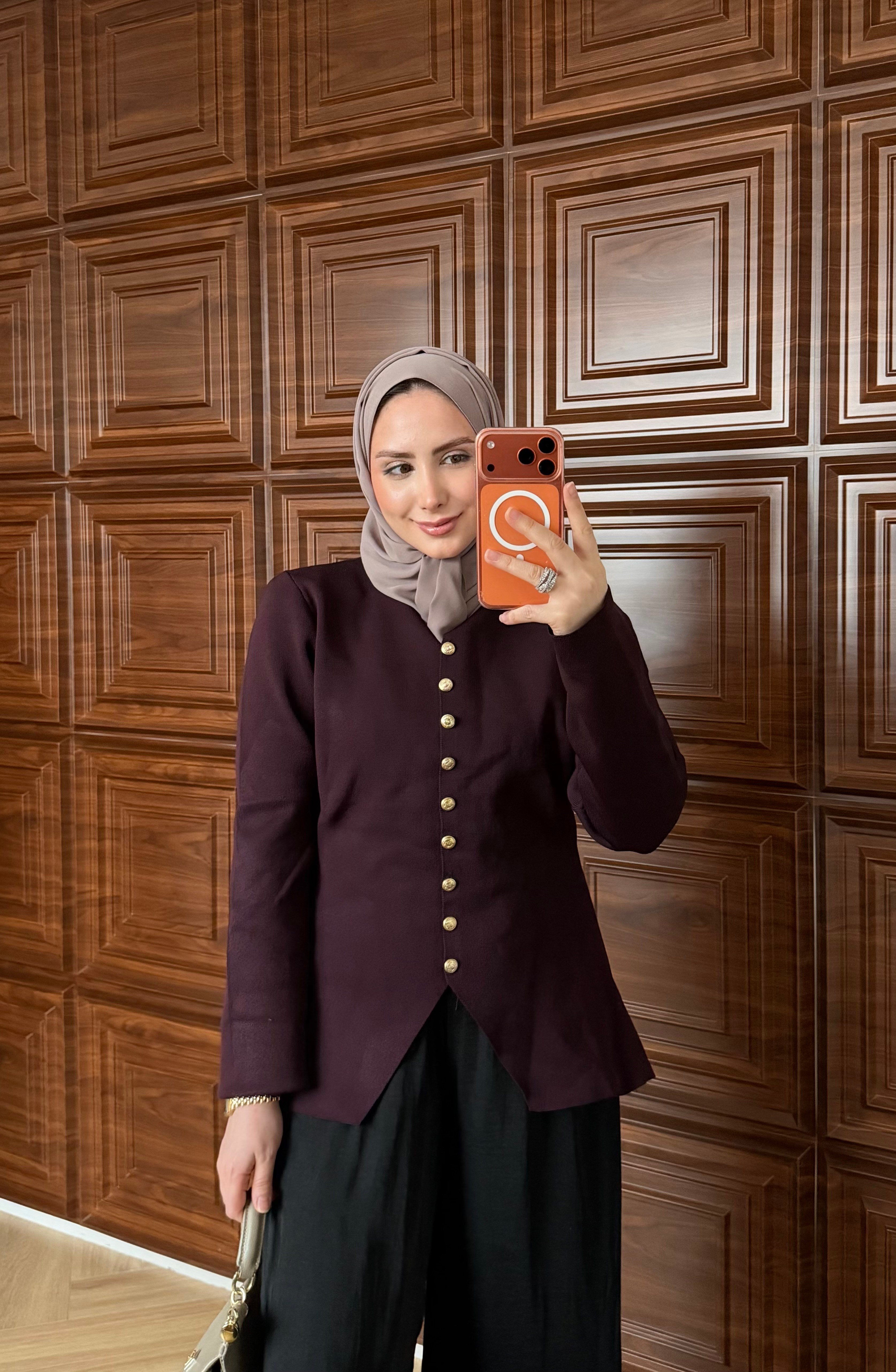 GOLD DÜĞMELİ MERSERİZE TRİKO HIRKA MÜRDÜM