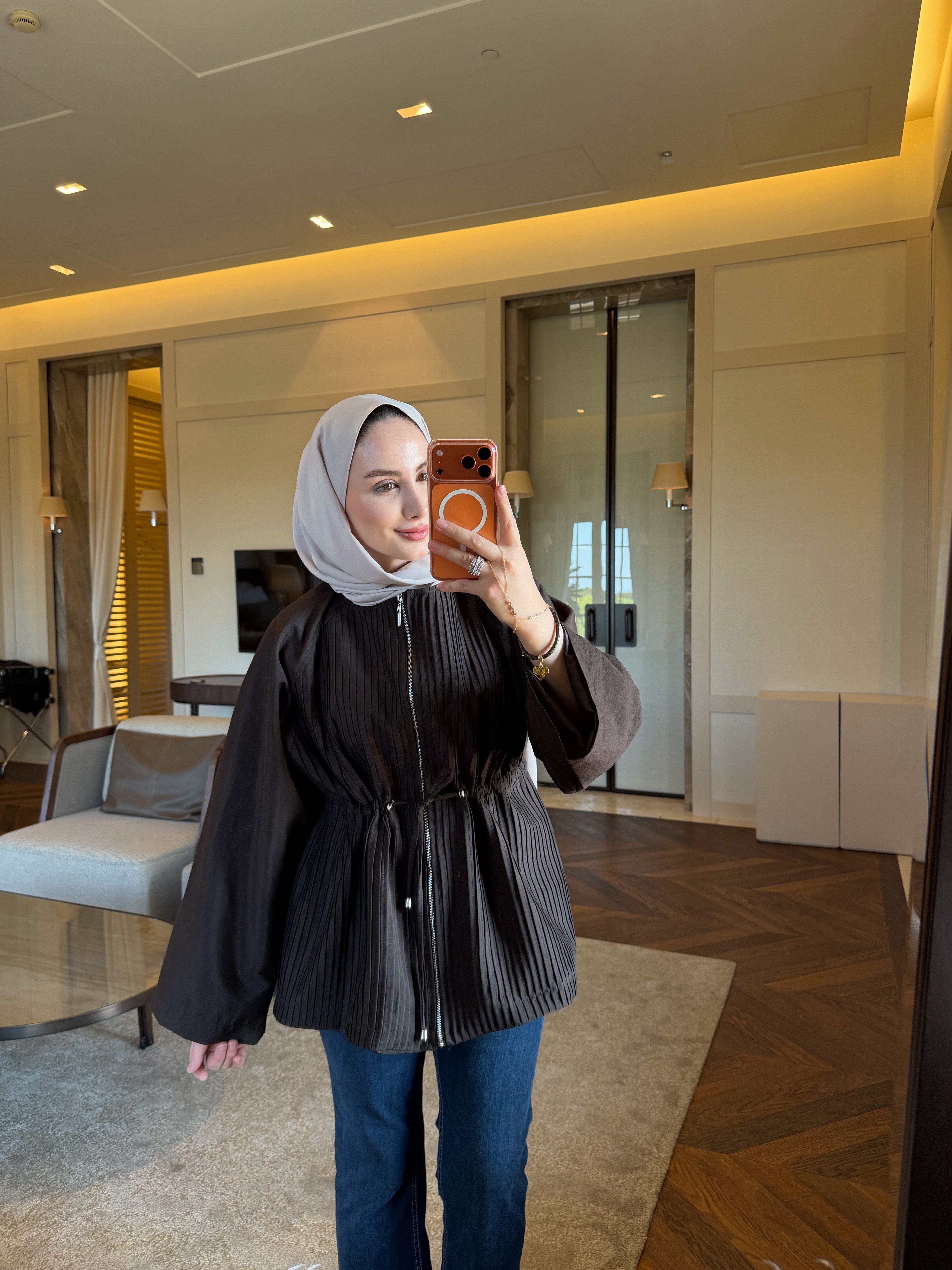 HEQA PİLİ DETAYLI TRENÇ CEKET ACI KAHVE