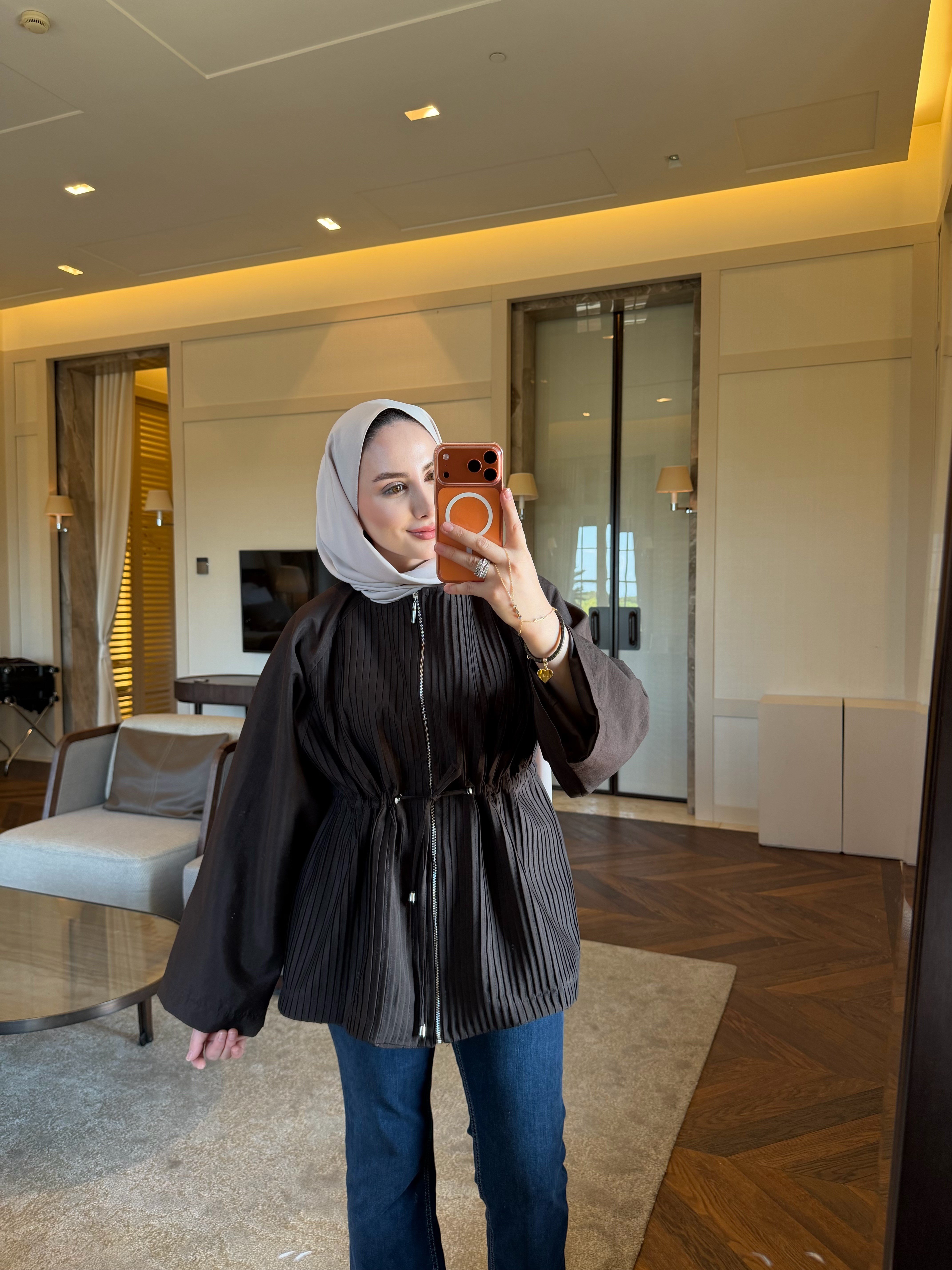 HEQA PİLİ DETAYLI TRENÇ CEKET ACI KAHVE
