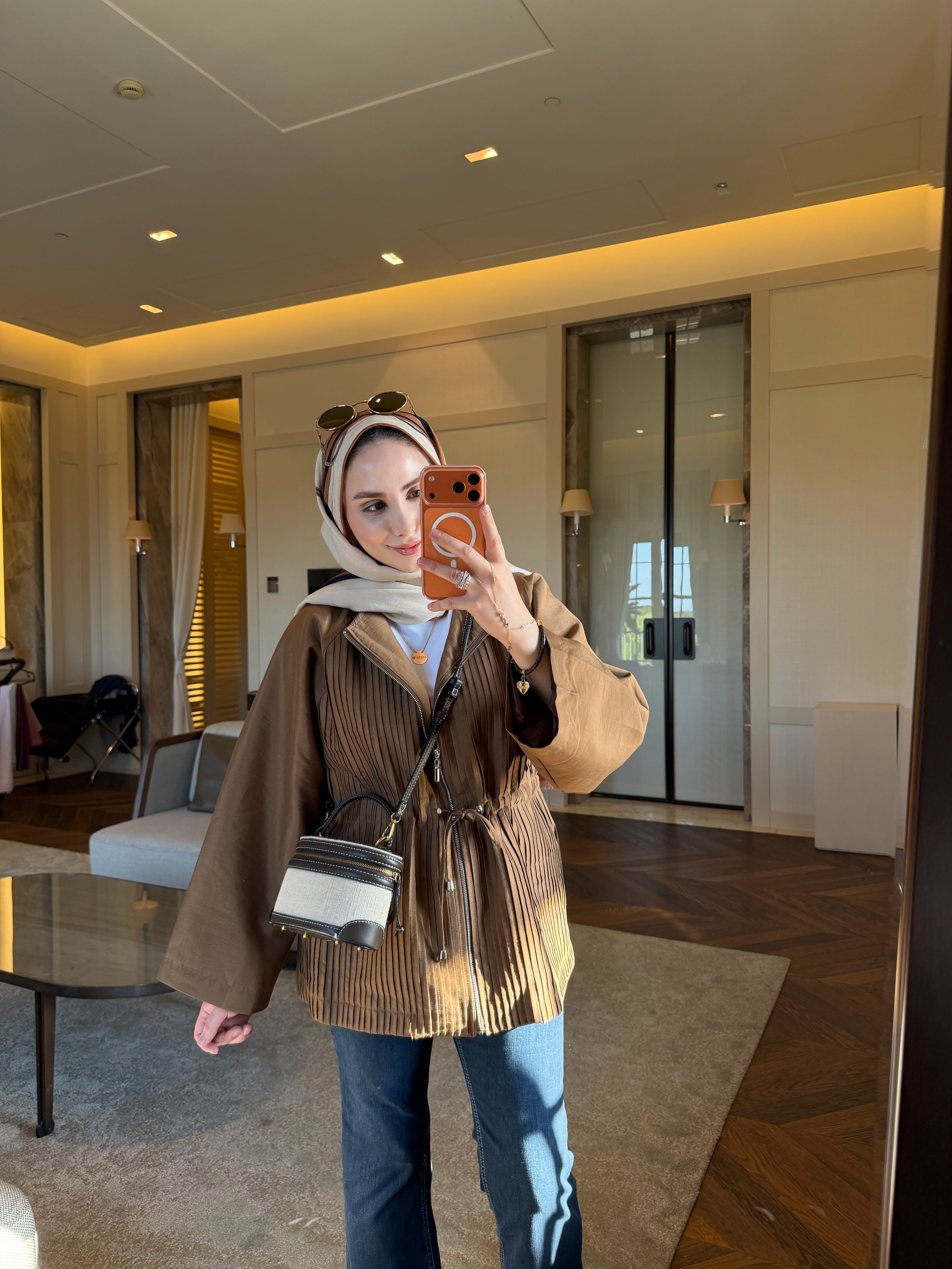 HEQA PİLİ DETAYLI TRENÇ CEKET HAKİ