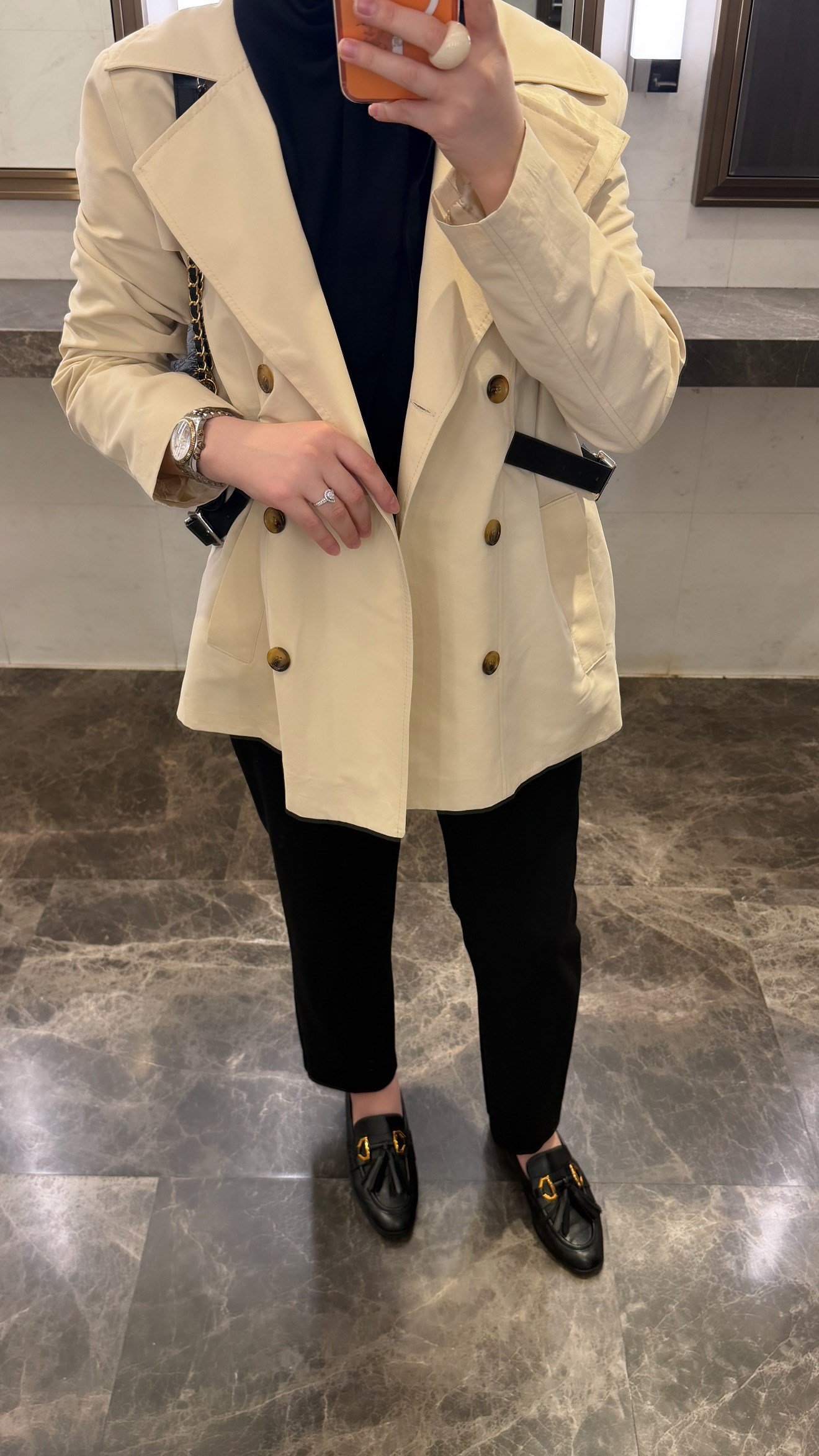 IPKYL MODEL KRUVAZE KEMERLİ TRENÇ BEJ