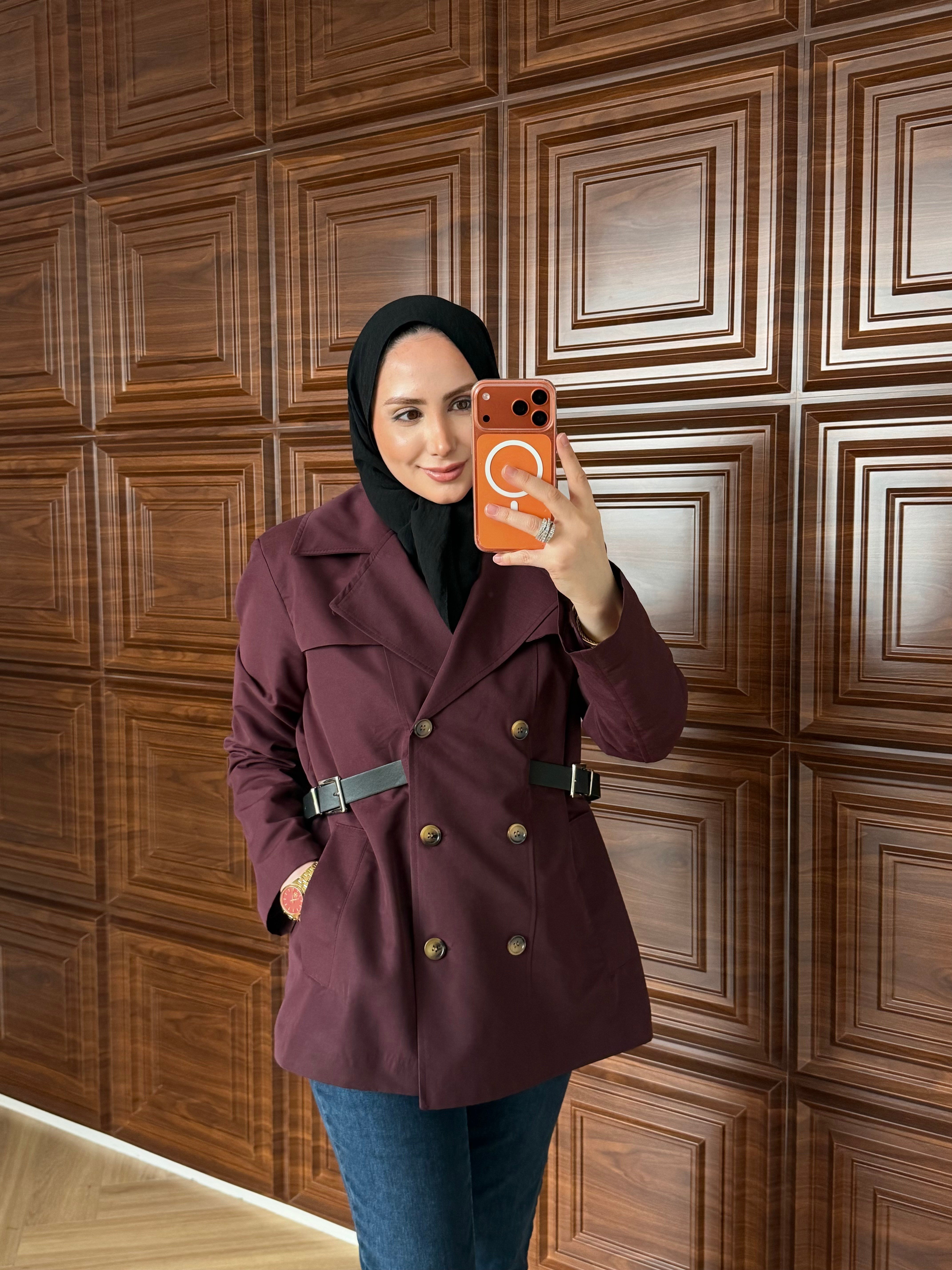 IPKYL MODEL KRUVAZE KEMERLİ TRENÇ BORDO