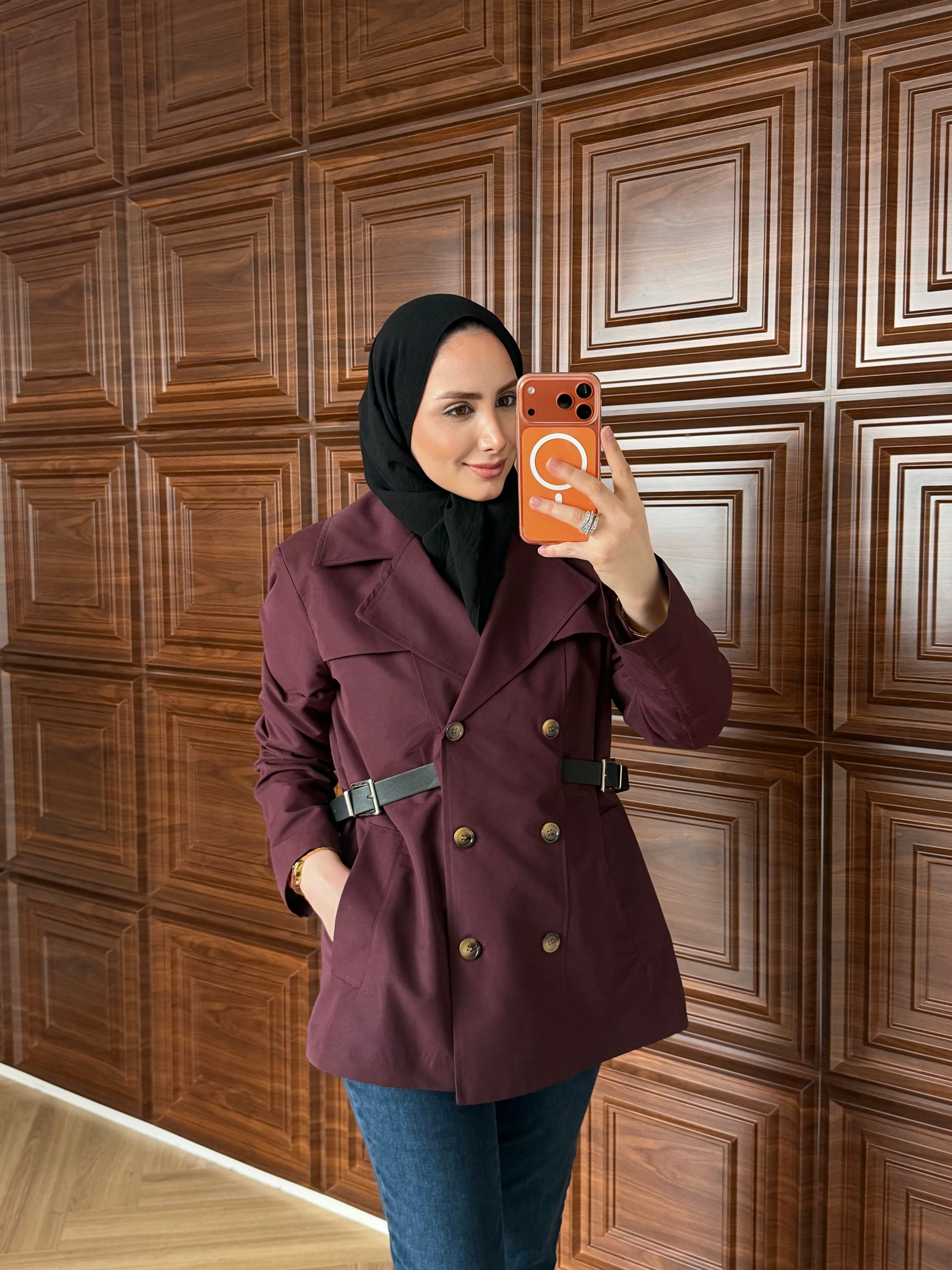 IPKYL MODEL KRUVAZE KEMERLİ TRENÇ BORDO