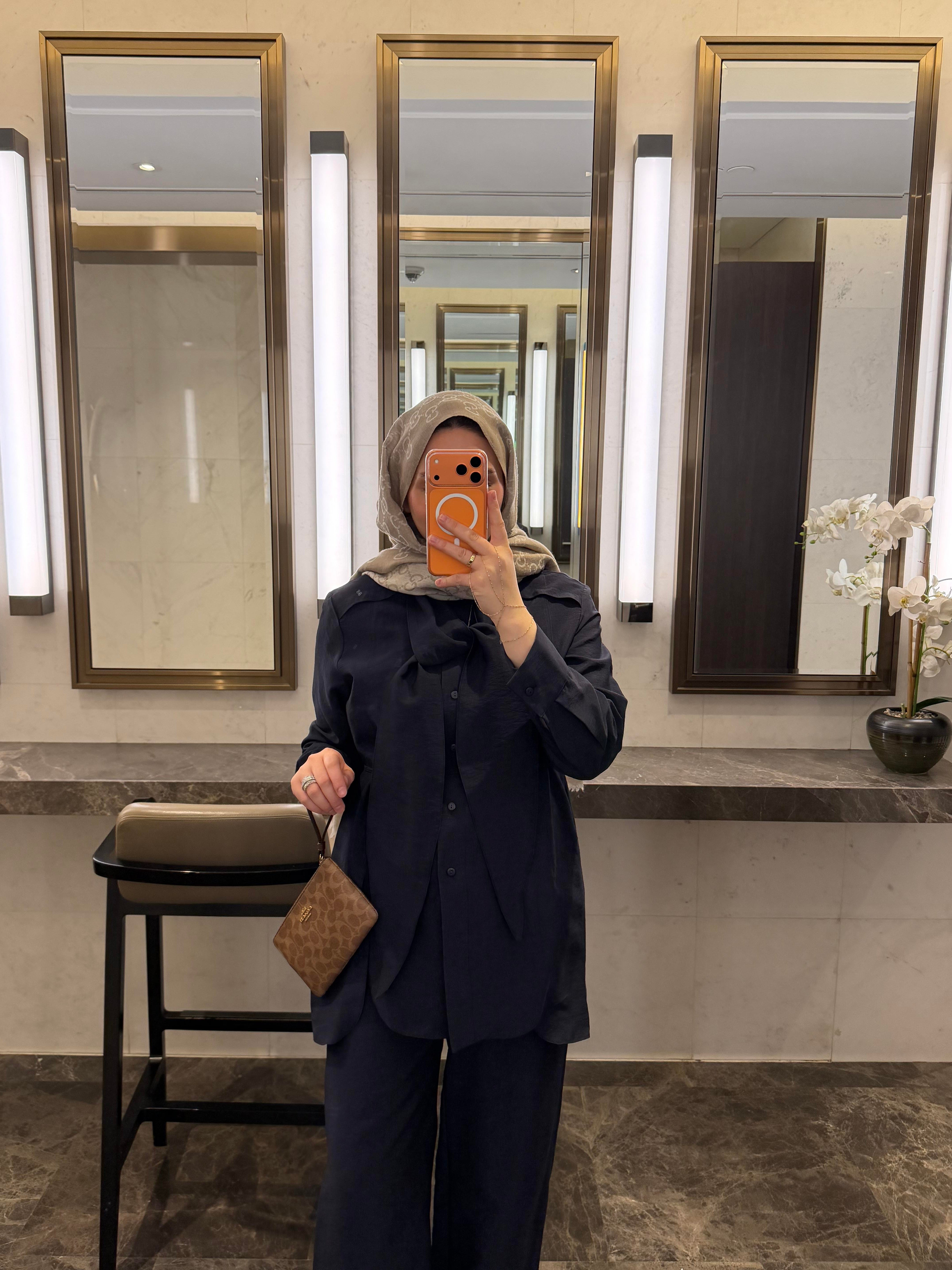KAREN  FULARLI İKİLİ TAKIM LACİVERT 