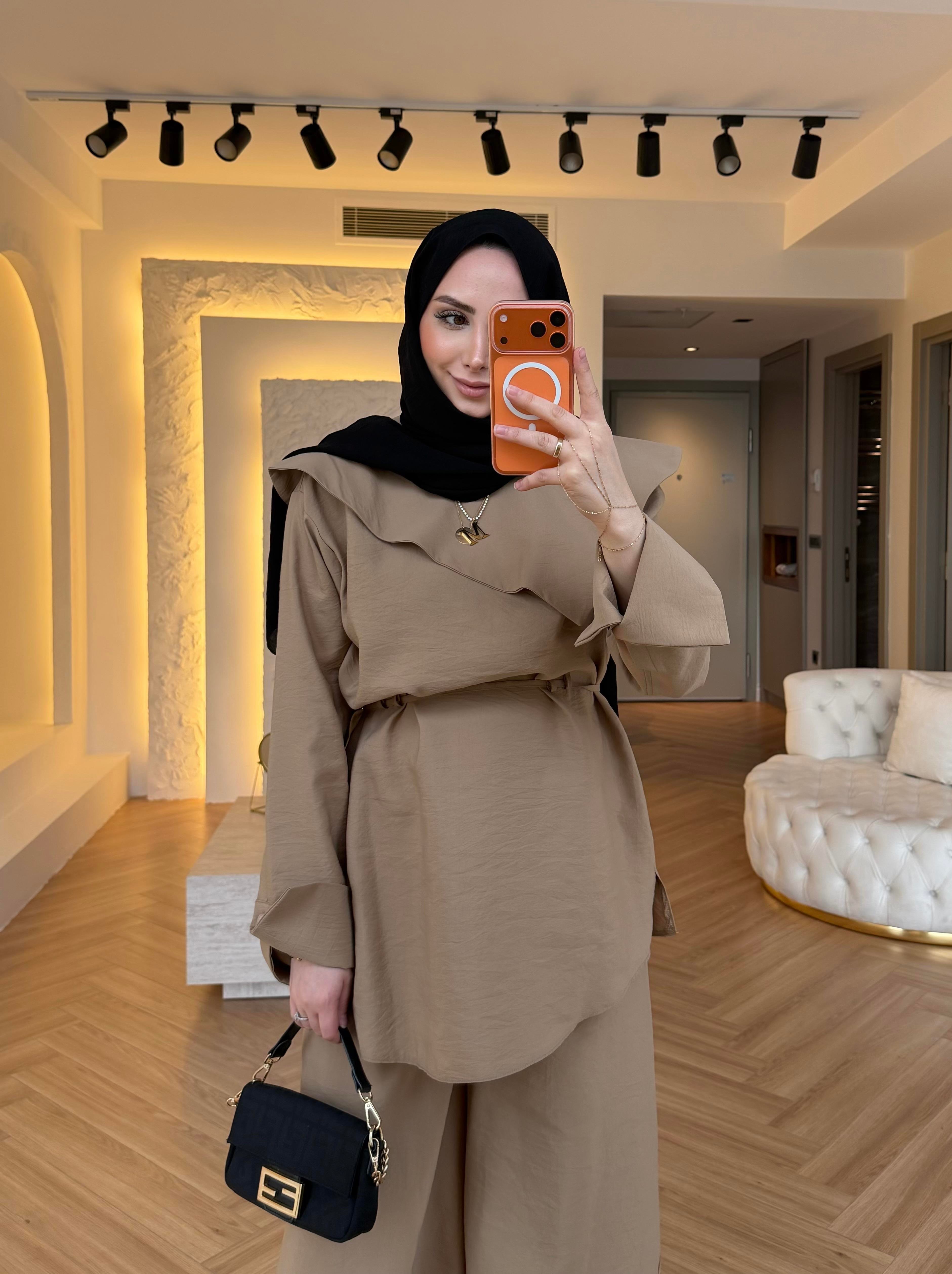 KATRE YAKA DETAYLI TAKIM CAMEL