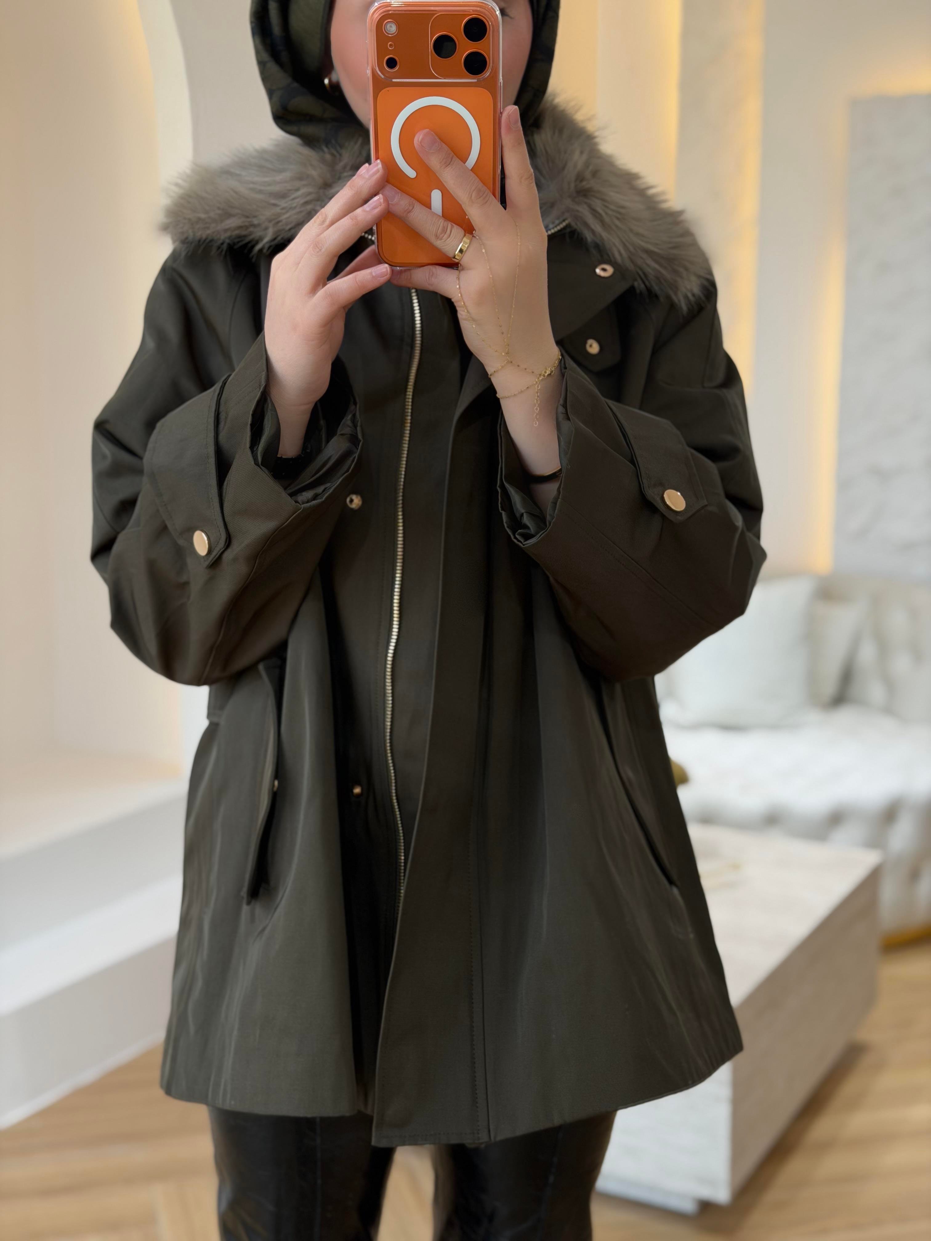 KÜRKLÜ PARKA HAKİ RENK