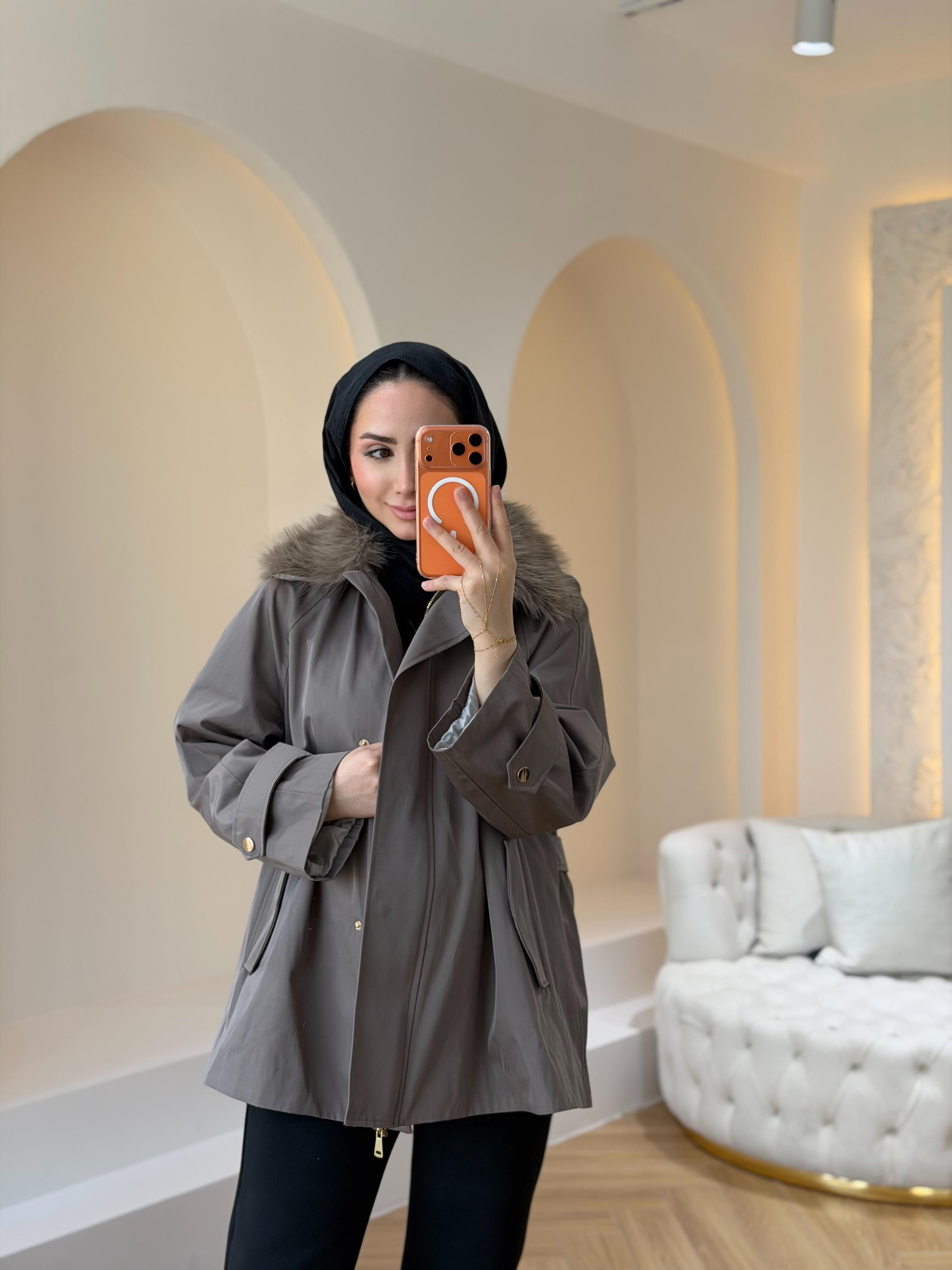 KÜRKLÜ PARKA VİZON 
