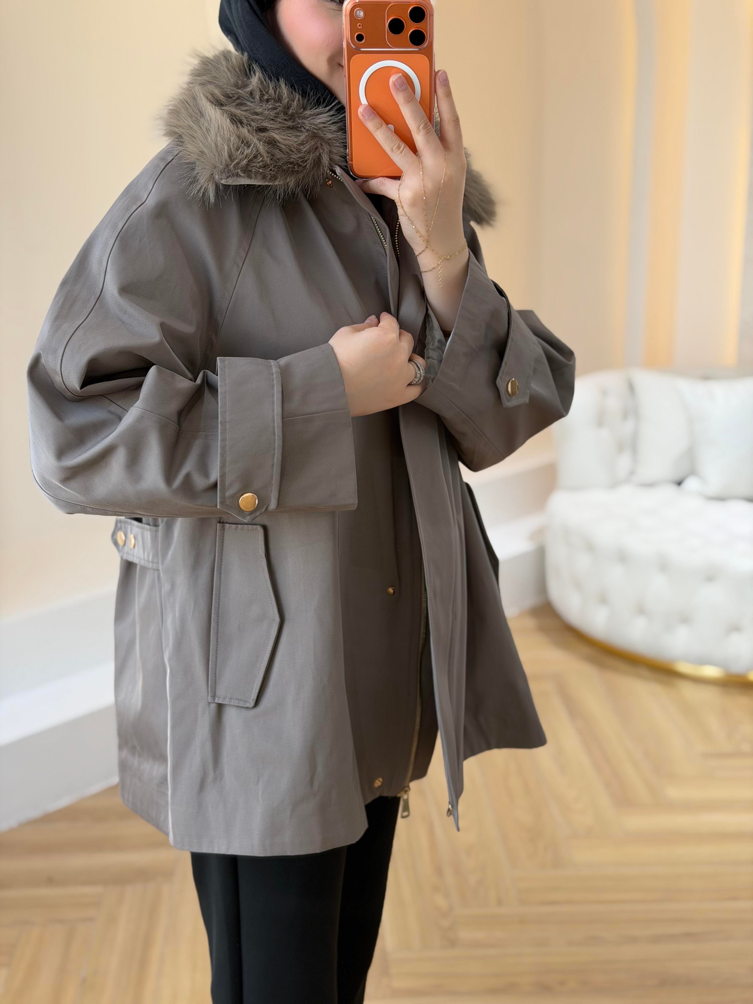 KÜRKLÜ PARKA VİZON 
