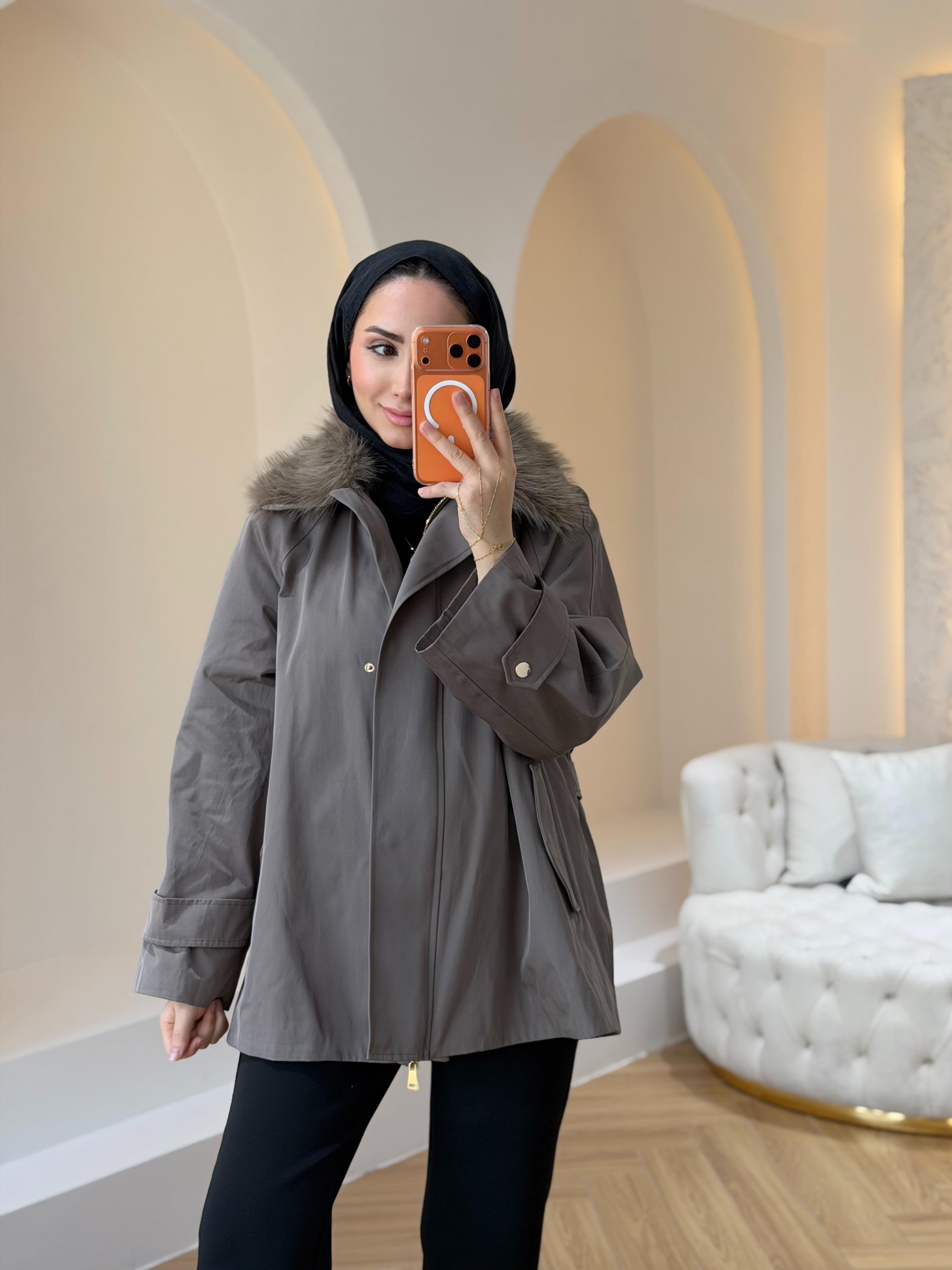 KÜRKLÜ PARKA VİZON 