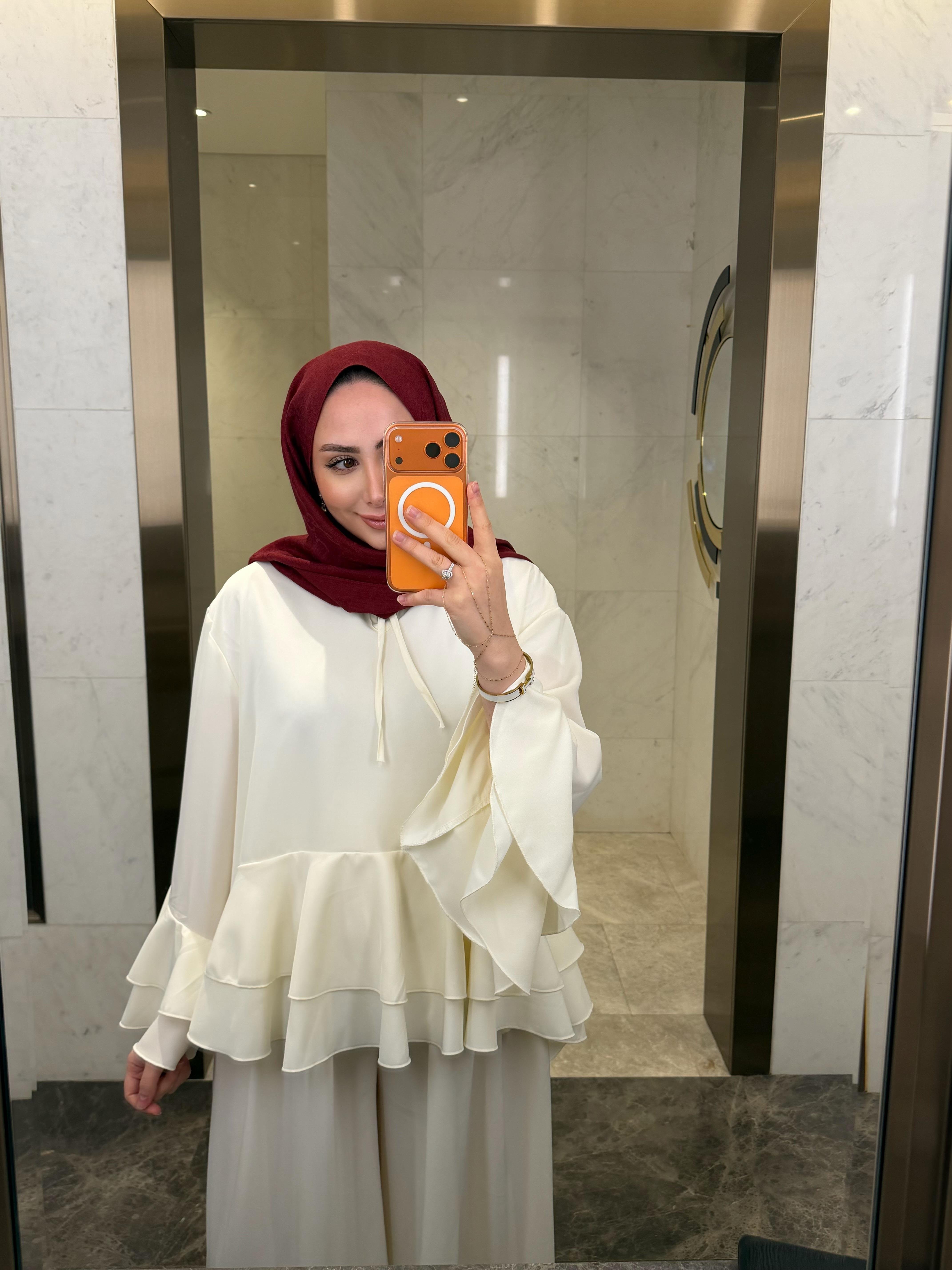 LADY KATLI KREP TAKIM VANİLYA KREM RENK