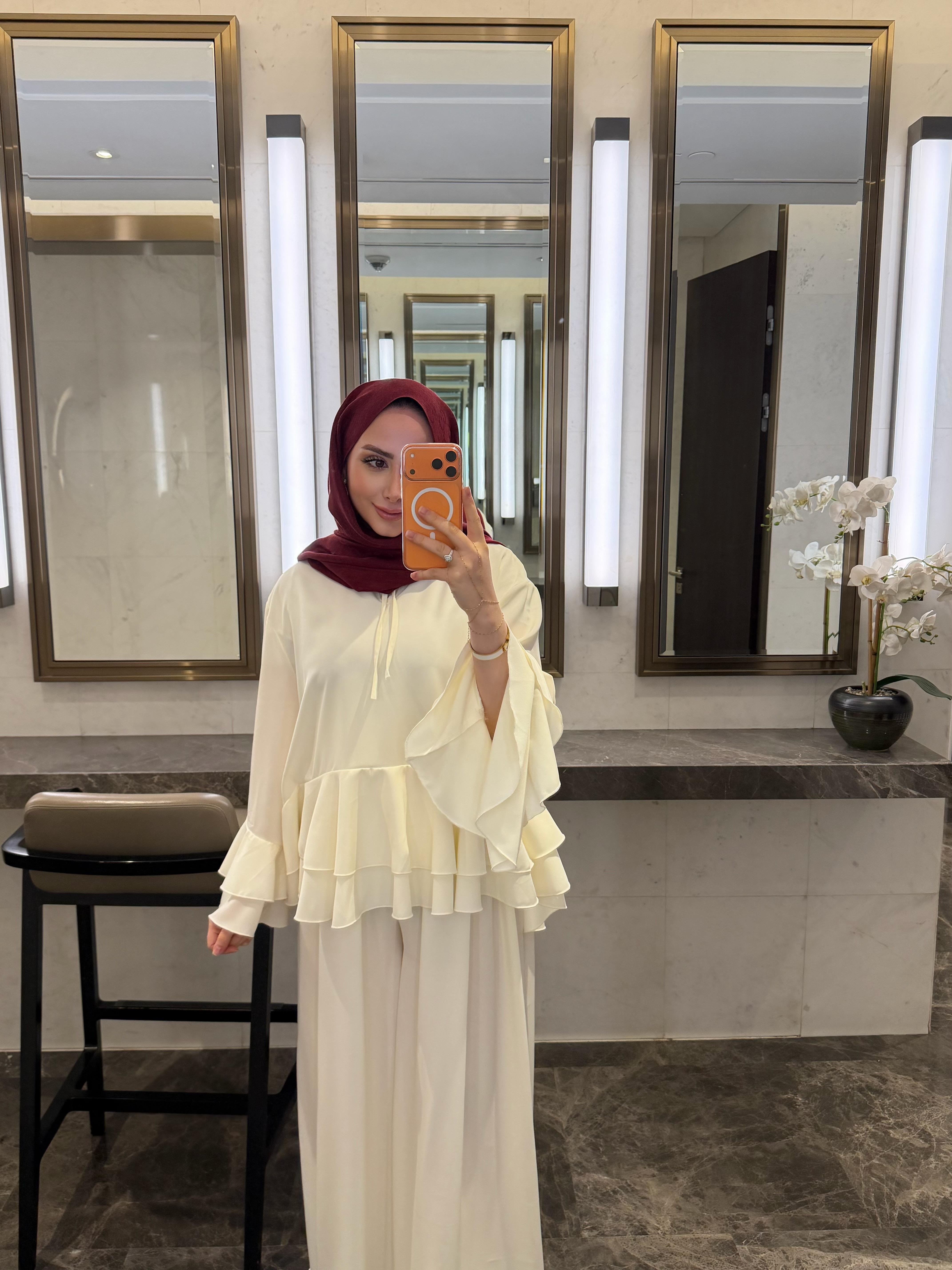 LADY KATLI KREP TAKIM VANİLYA KREM RENK