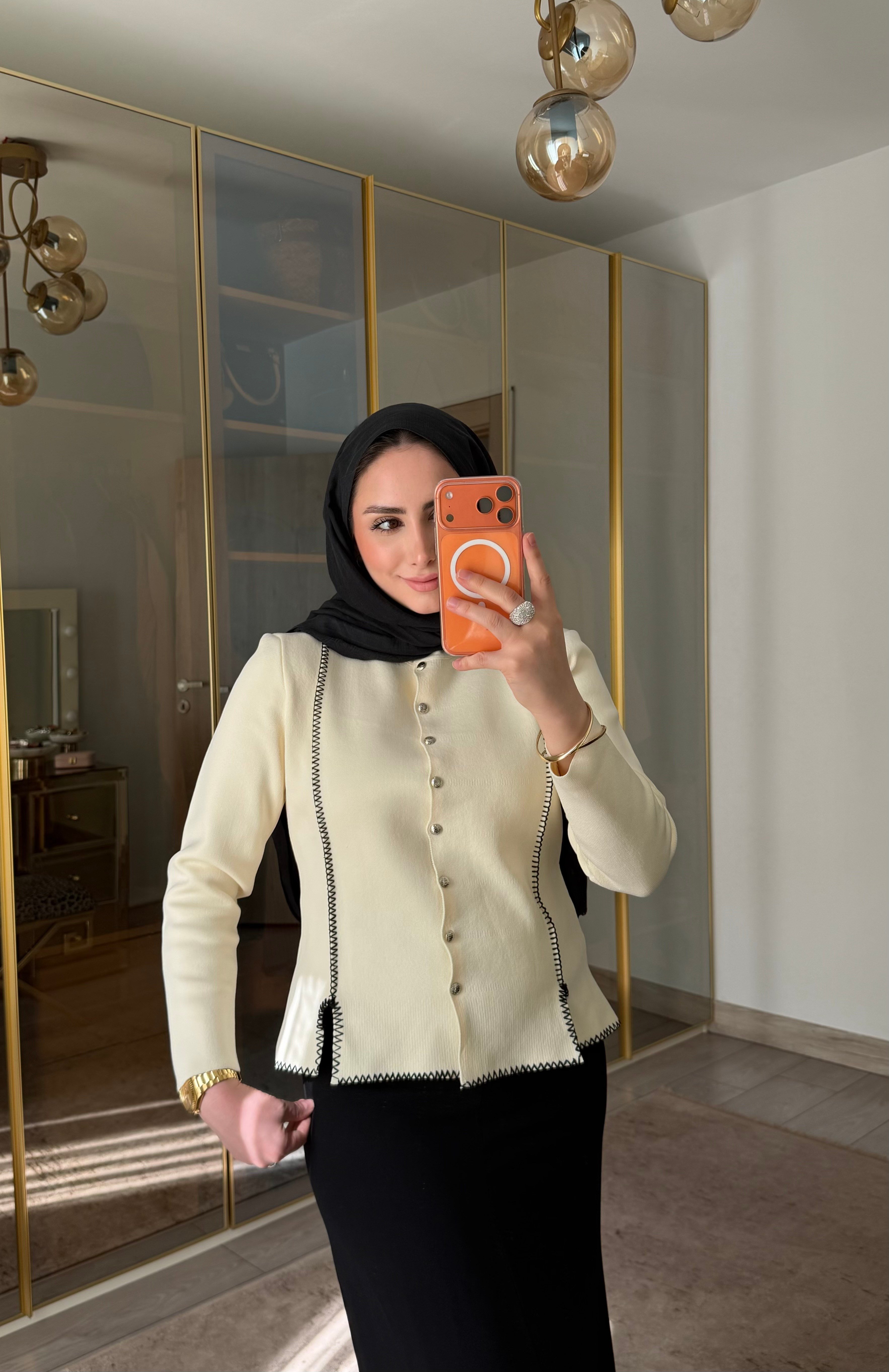 LAV DİKİŞ DETAYLI HIRKA EKRU