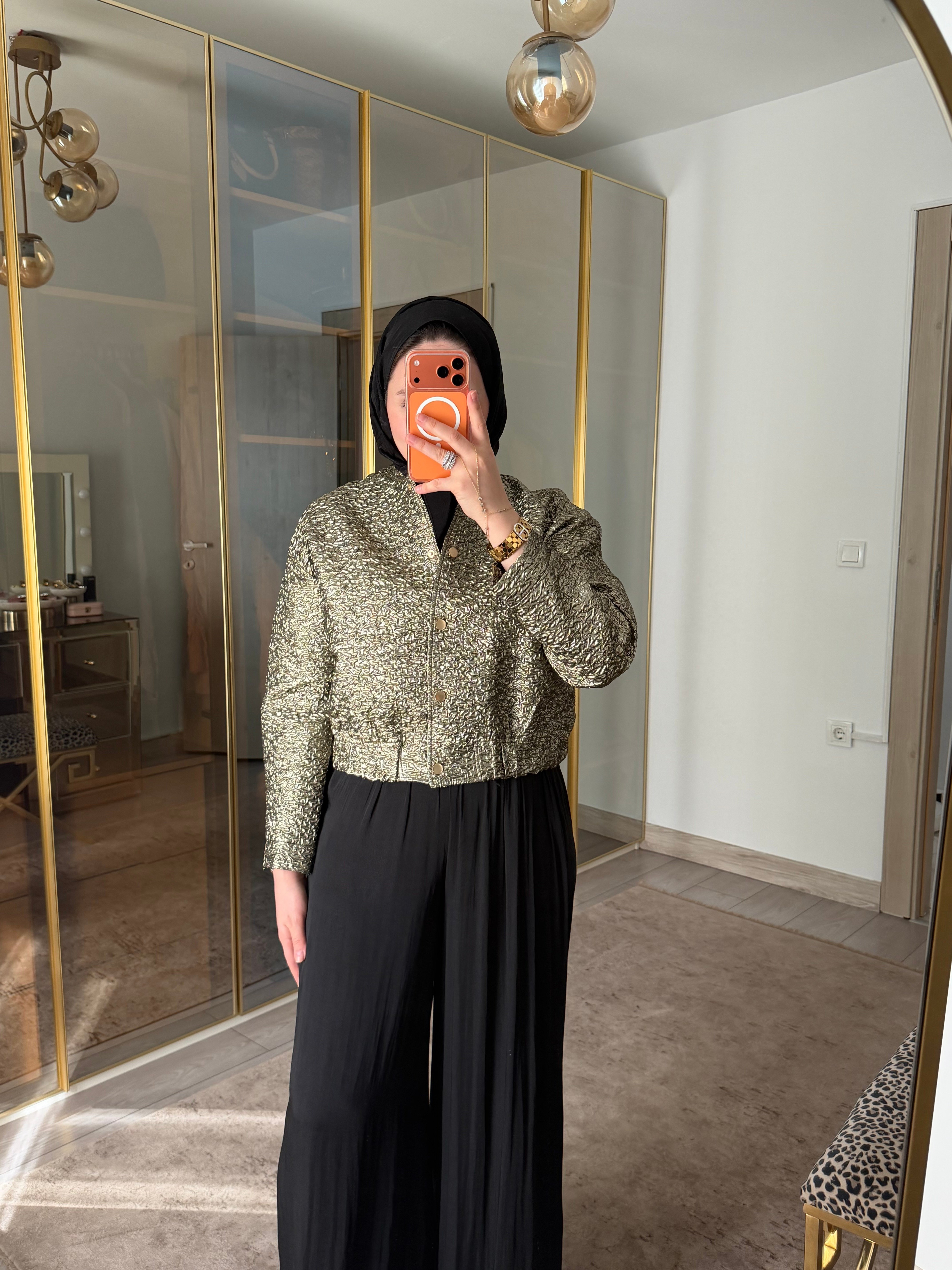MİNİ GOLD BOMBER CEKET 