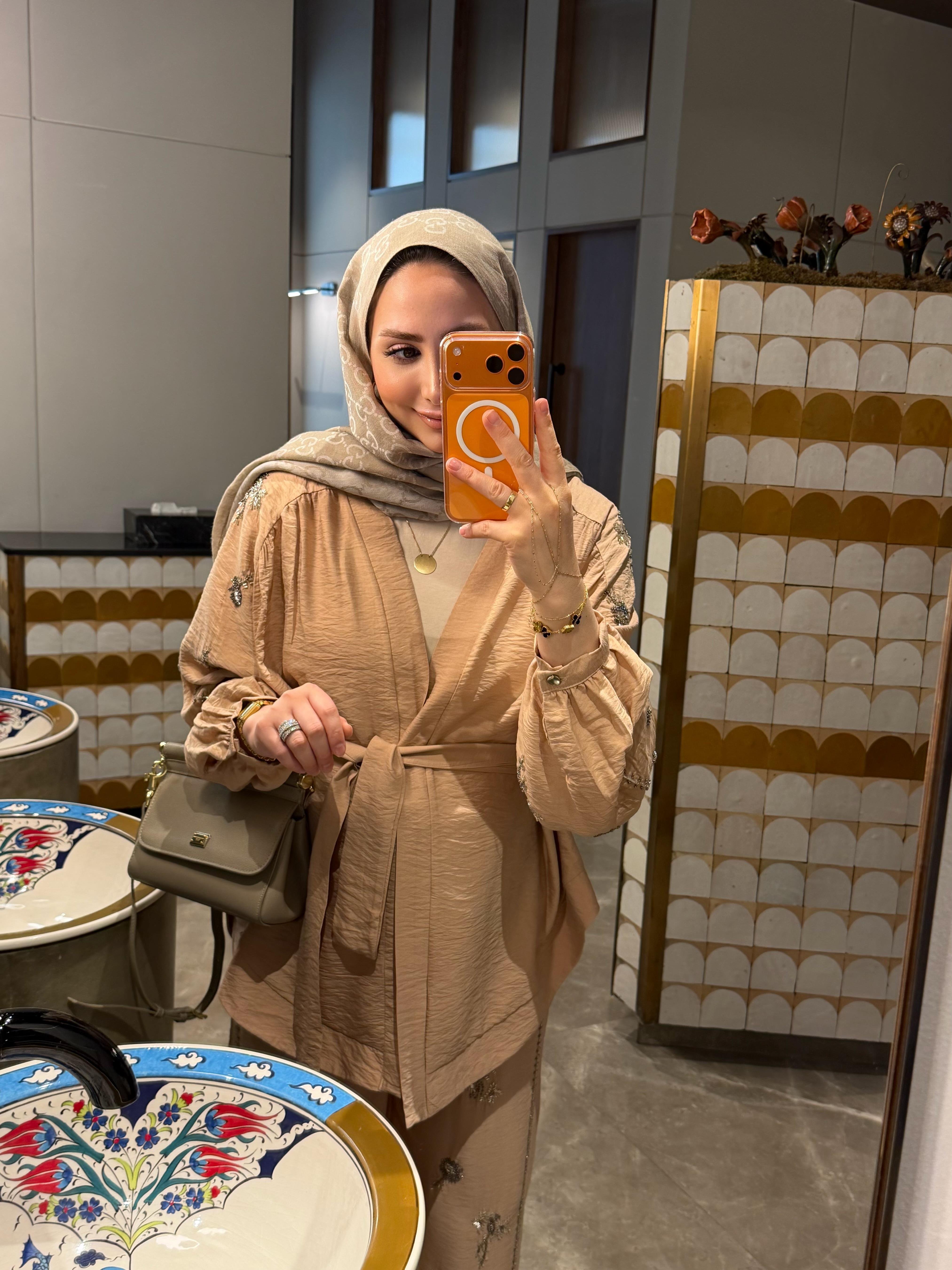NUDE İŞLEMELİ KİMONO TAKIM