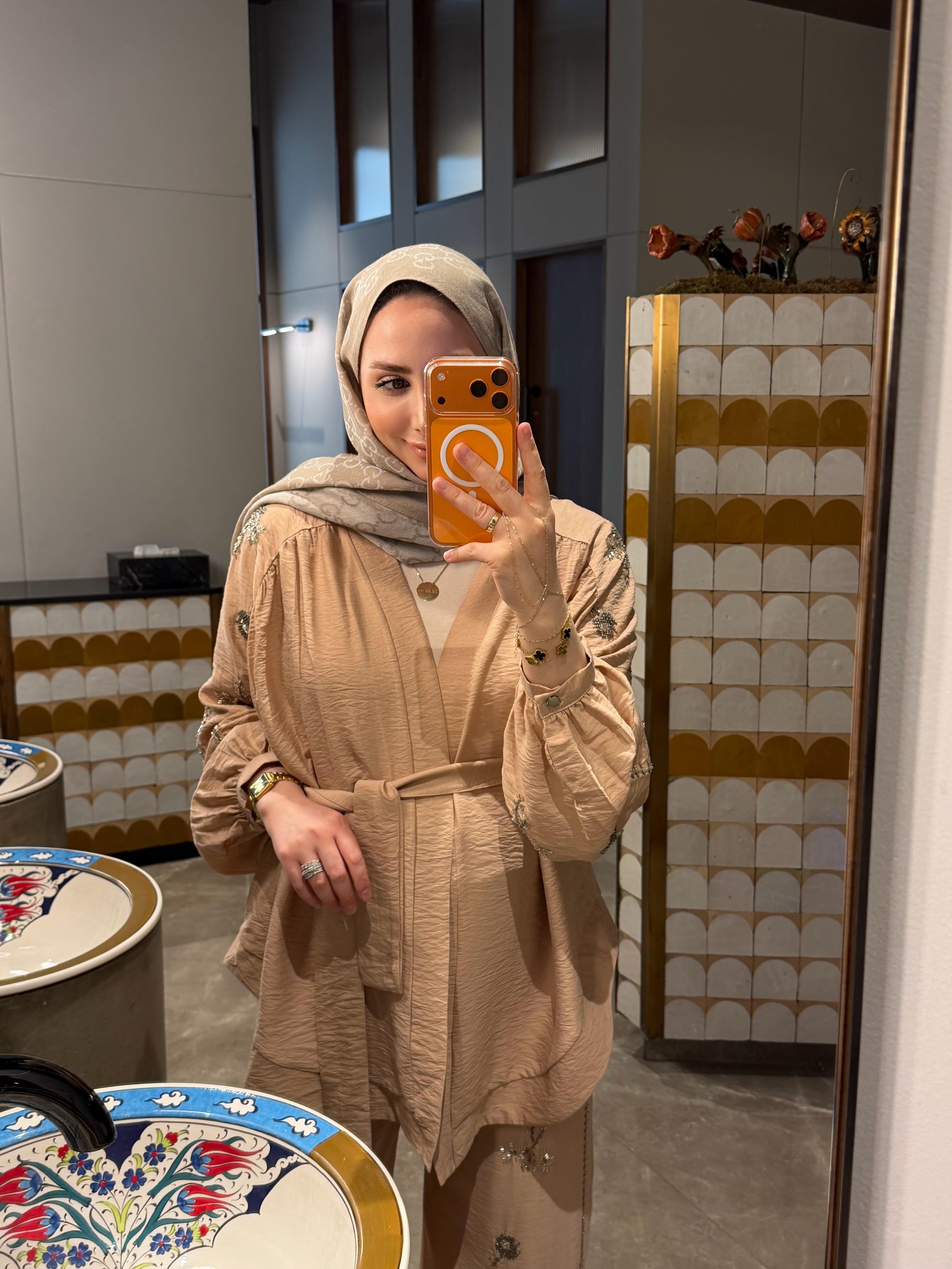 NUDE İŞLEMELİ KİMONO TAKIM