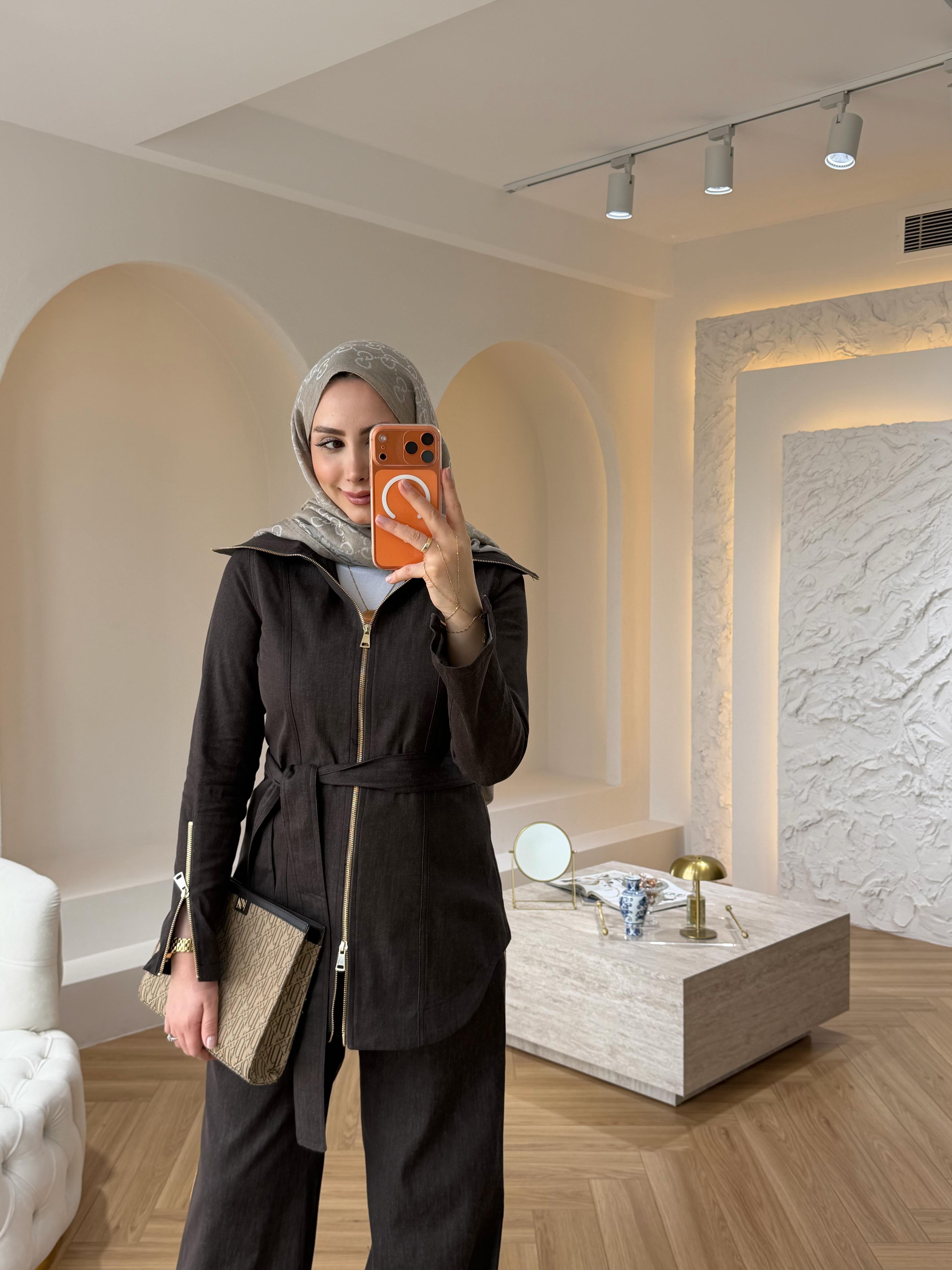 PENNY FERMUAR DETAYLI DENİM TAKIM 
