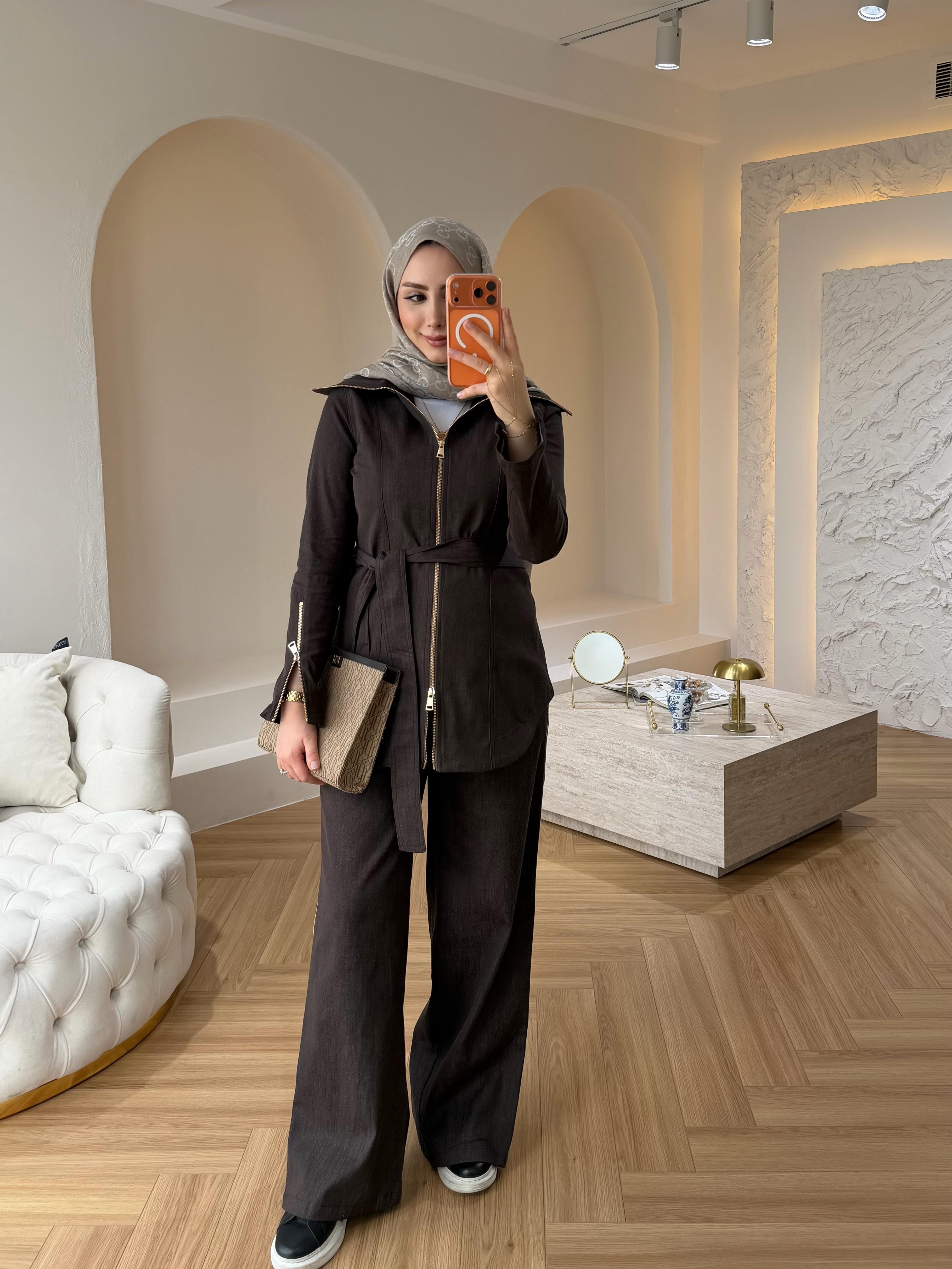 PENNY FERMUAR DETAYLI DENİM TAKIM 