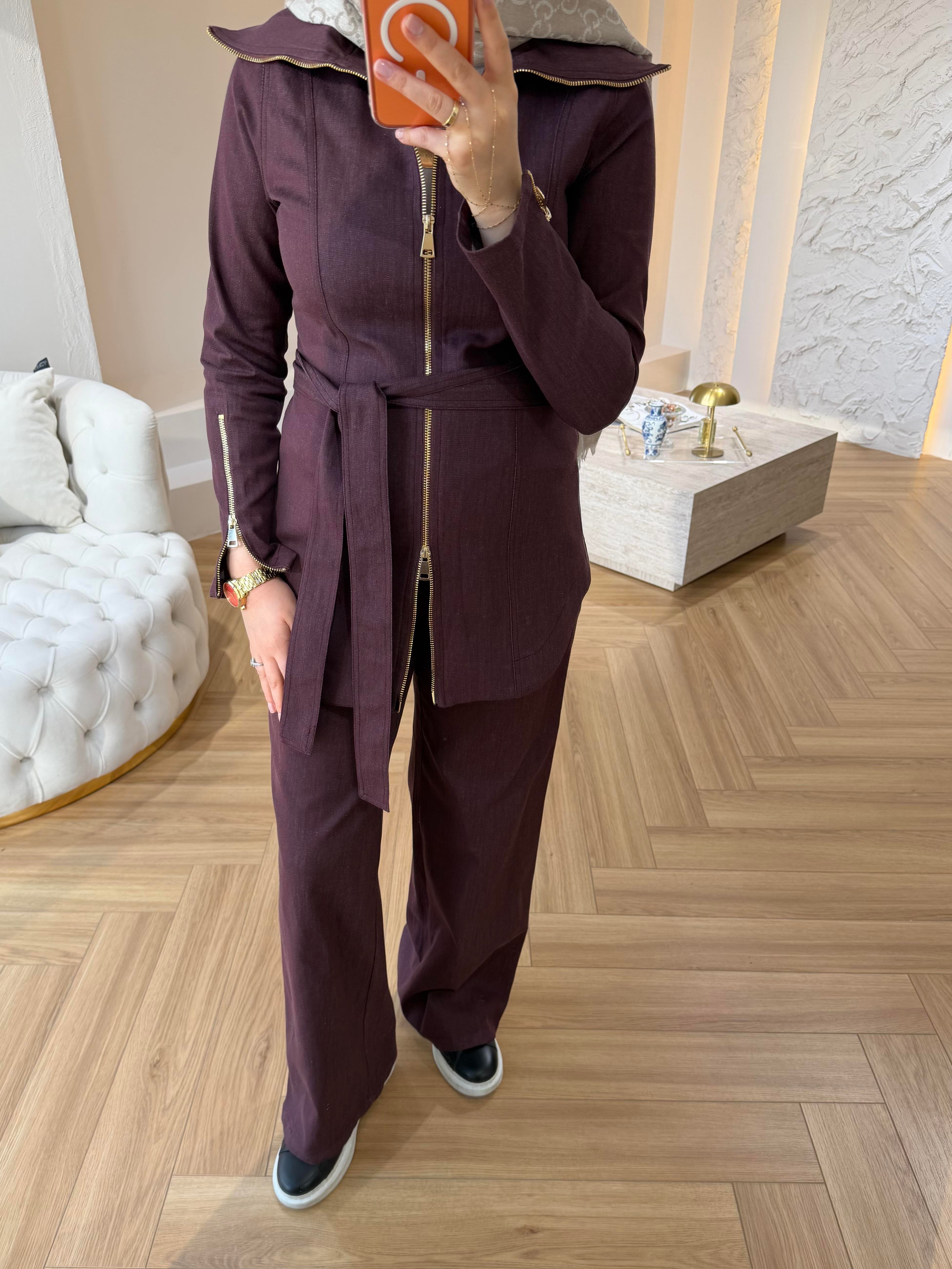 PENNY FERMUAR DETAYLI DENİM TAKIM