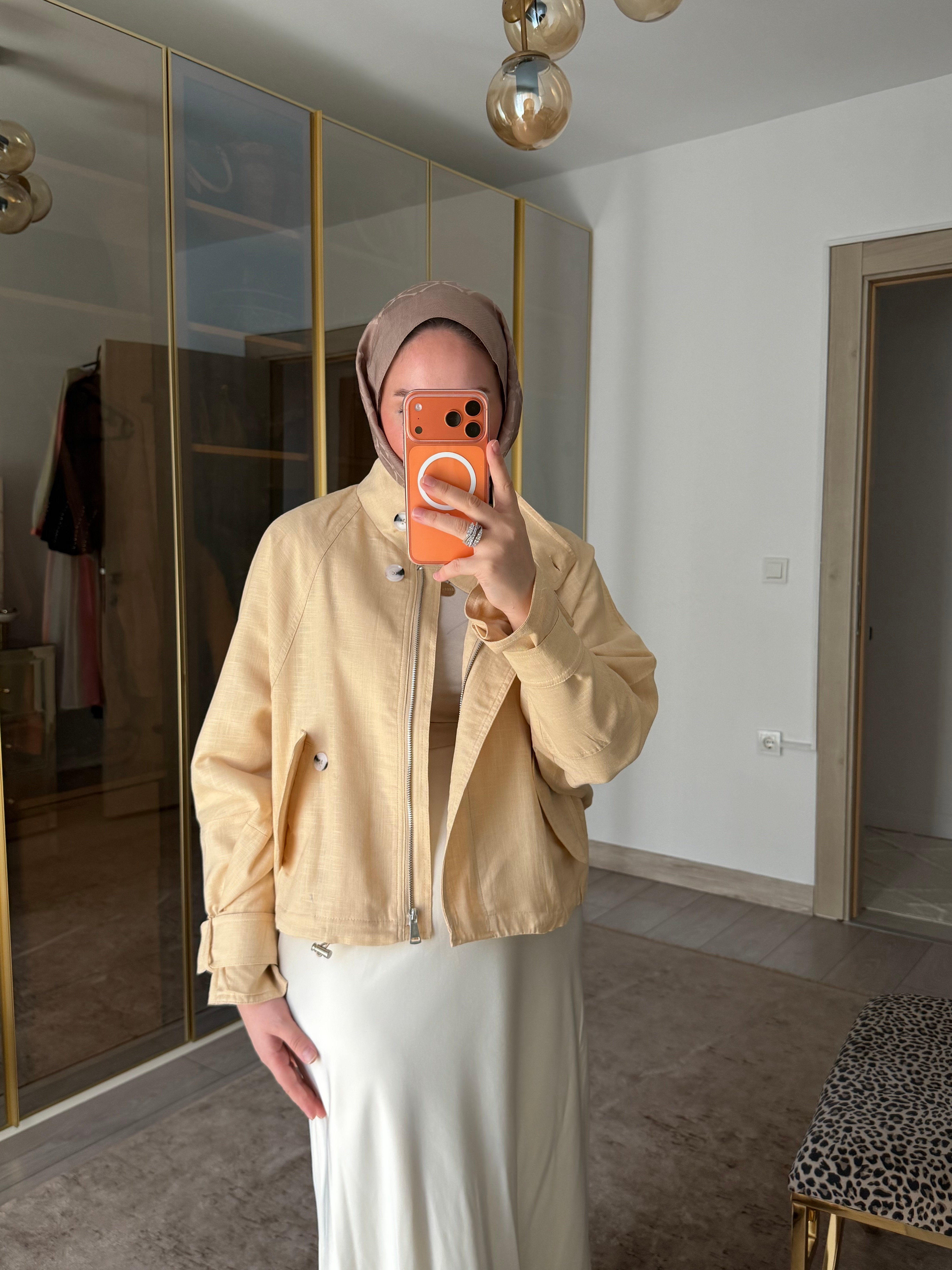 ROWAN KETEN MİNİ CEKET SARI