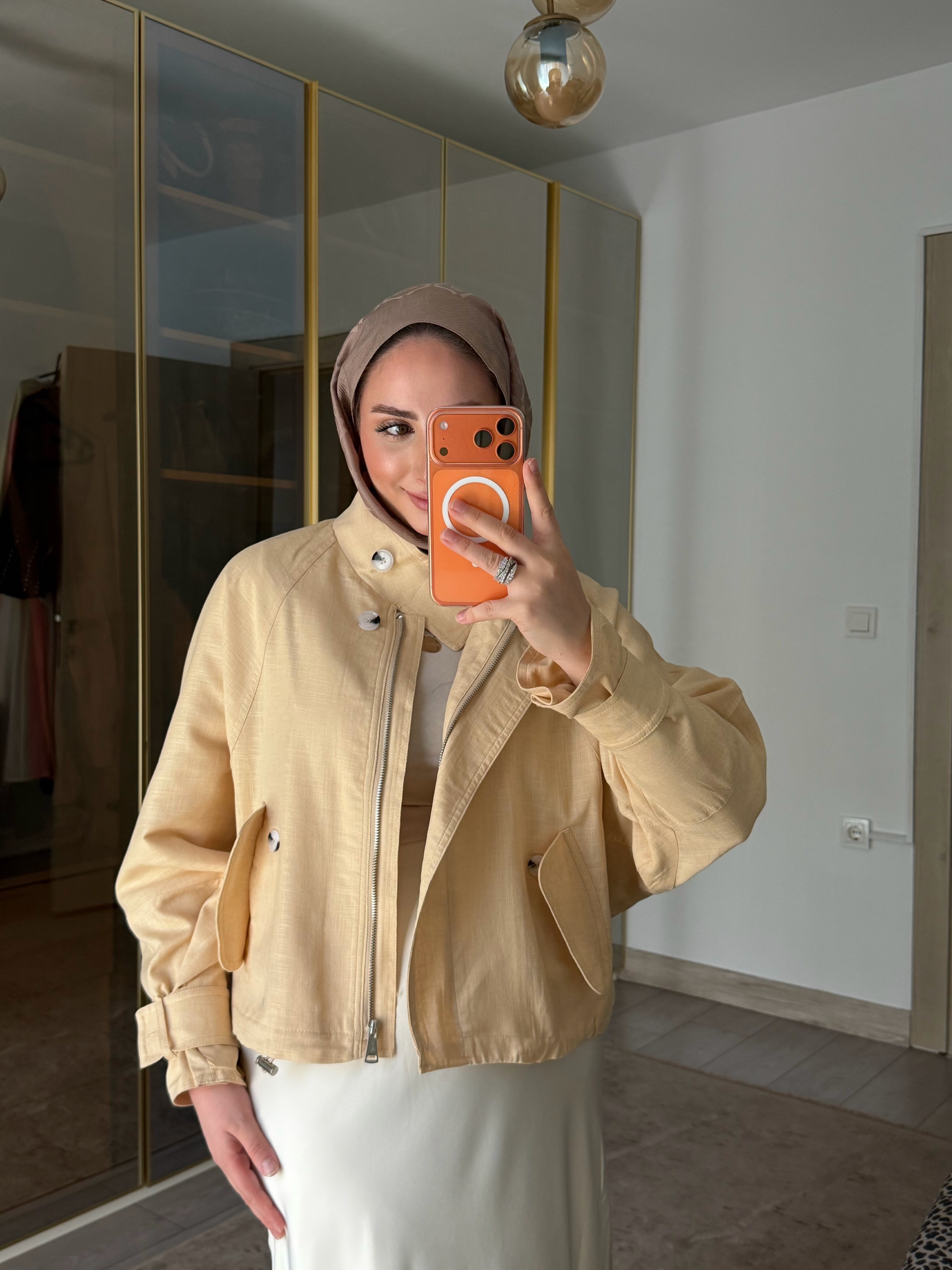 ROWAN KETEN MİNİ CEKET SARI