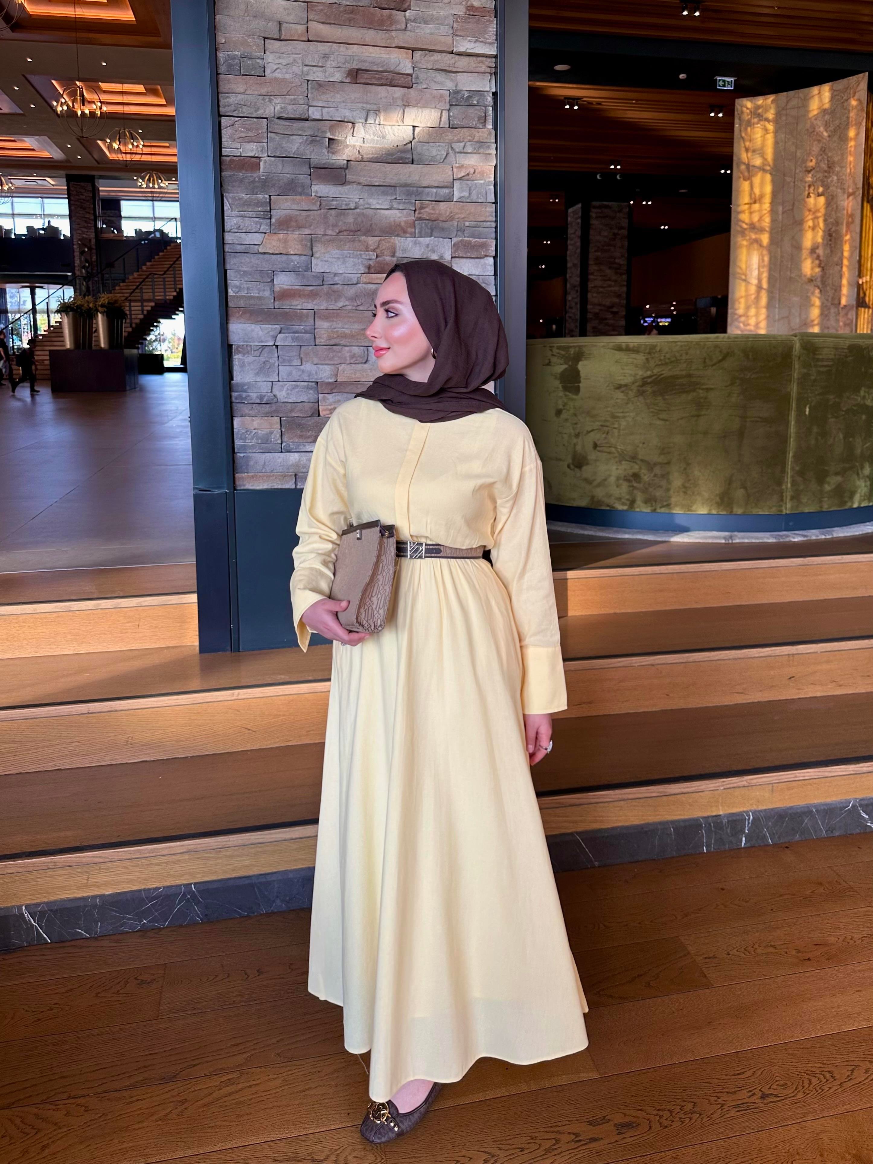 ROZA ELBİSE SOFT SARI