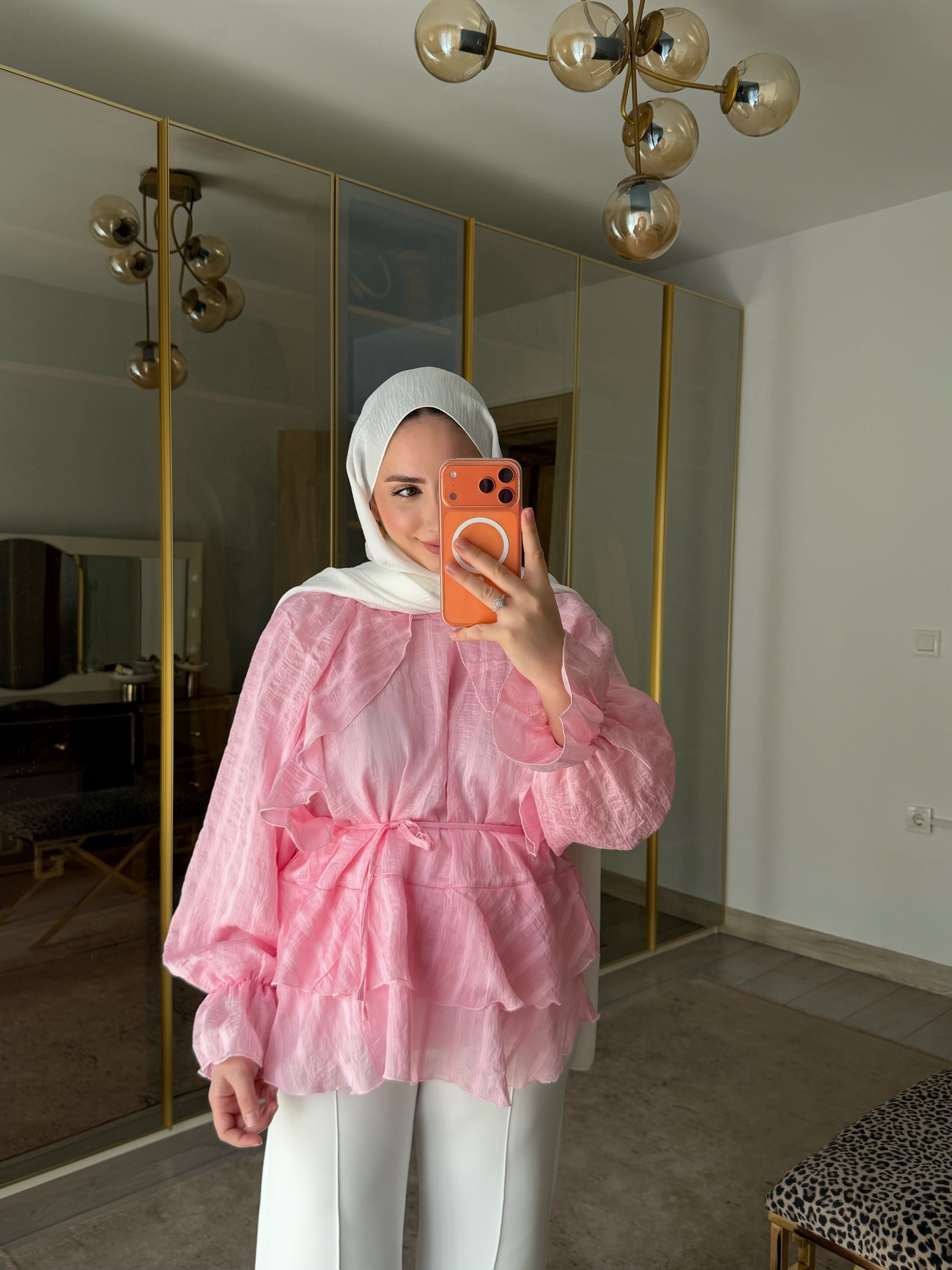 ROZE BLUZ ŞEKER PEMBE