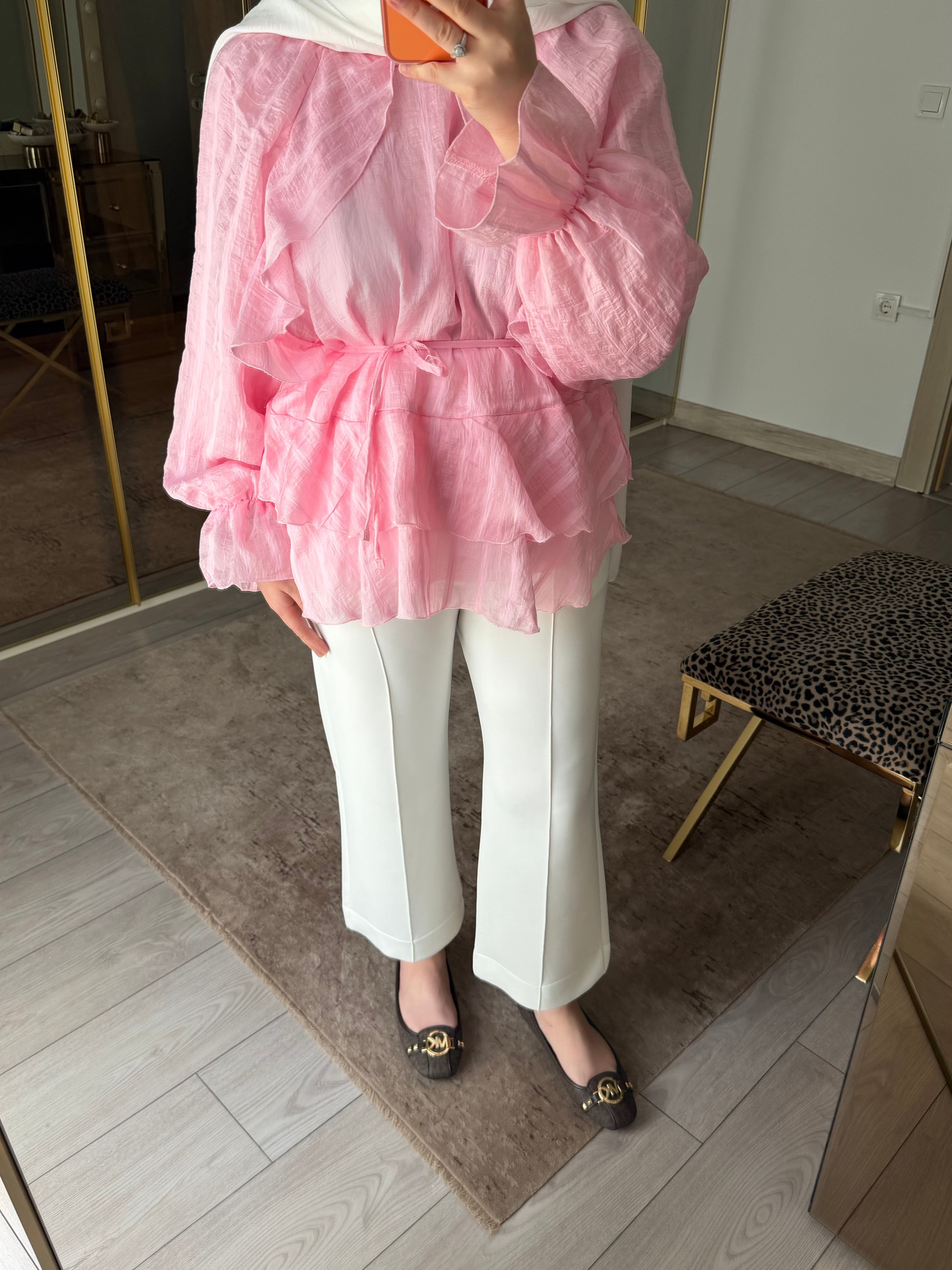 ROZE BLUZ ŞEKER PEMBE