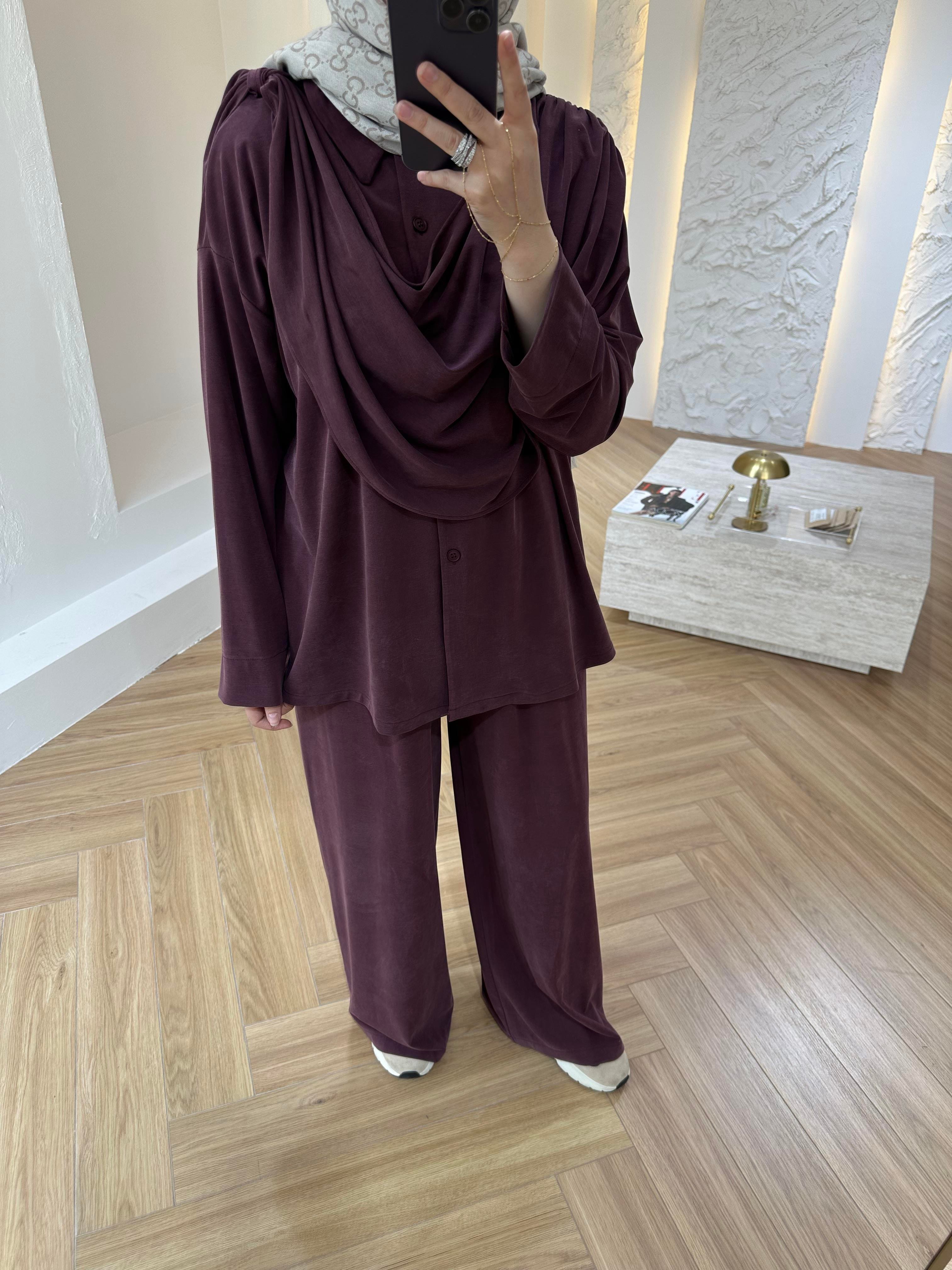 ŞAL YAKA OYSH TAKIM BORDO