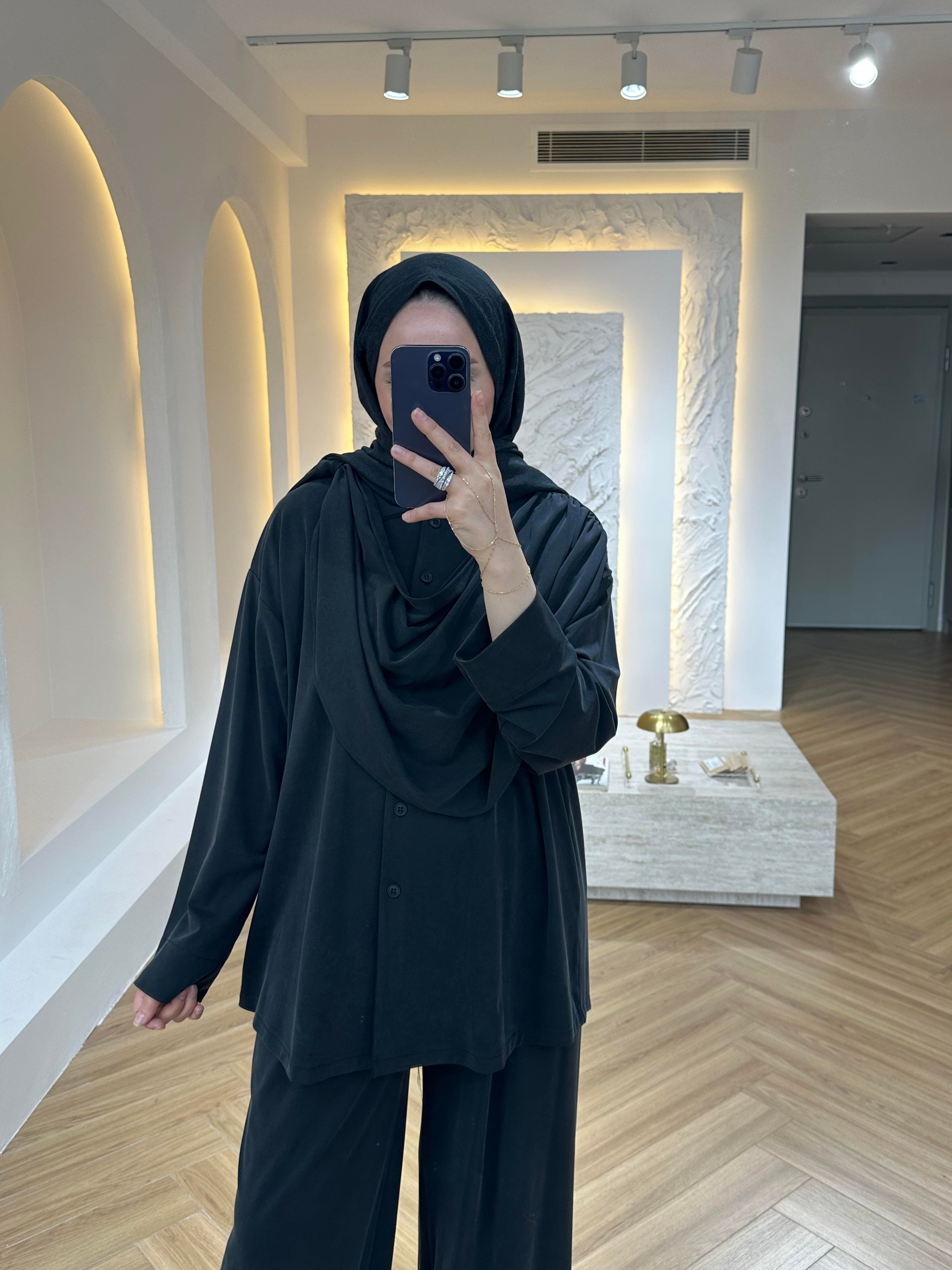 ŞAL YAKA OYSH TAKIM SİYAH