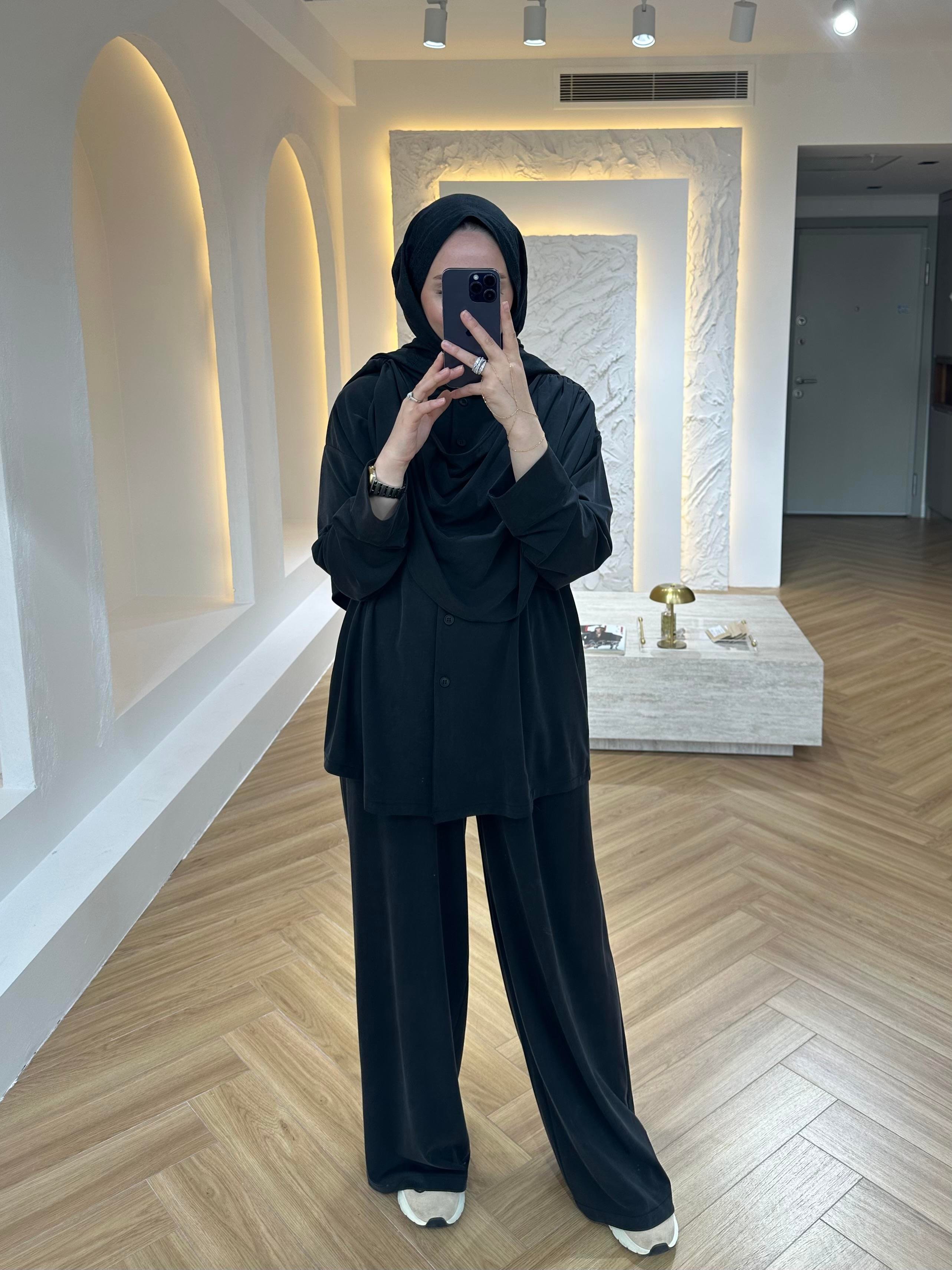 ŞAL YAKA OYSH TAKIM SİYAH