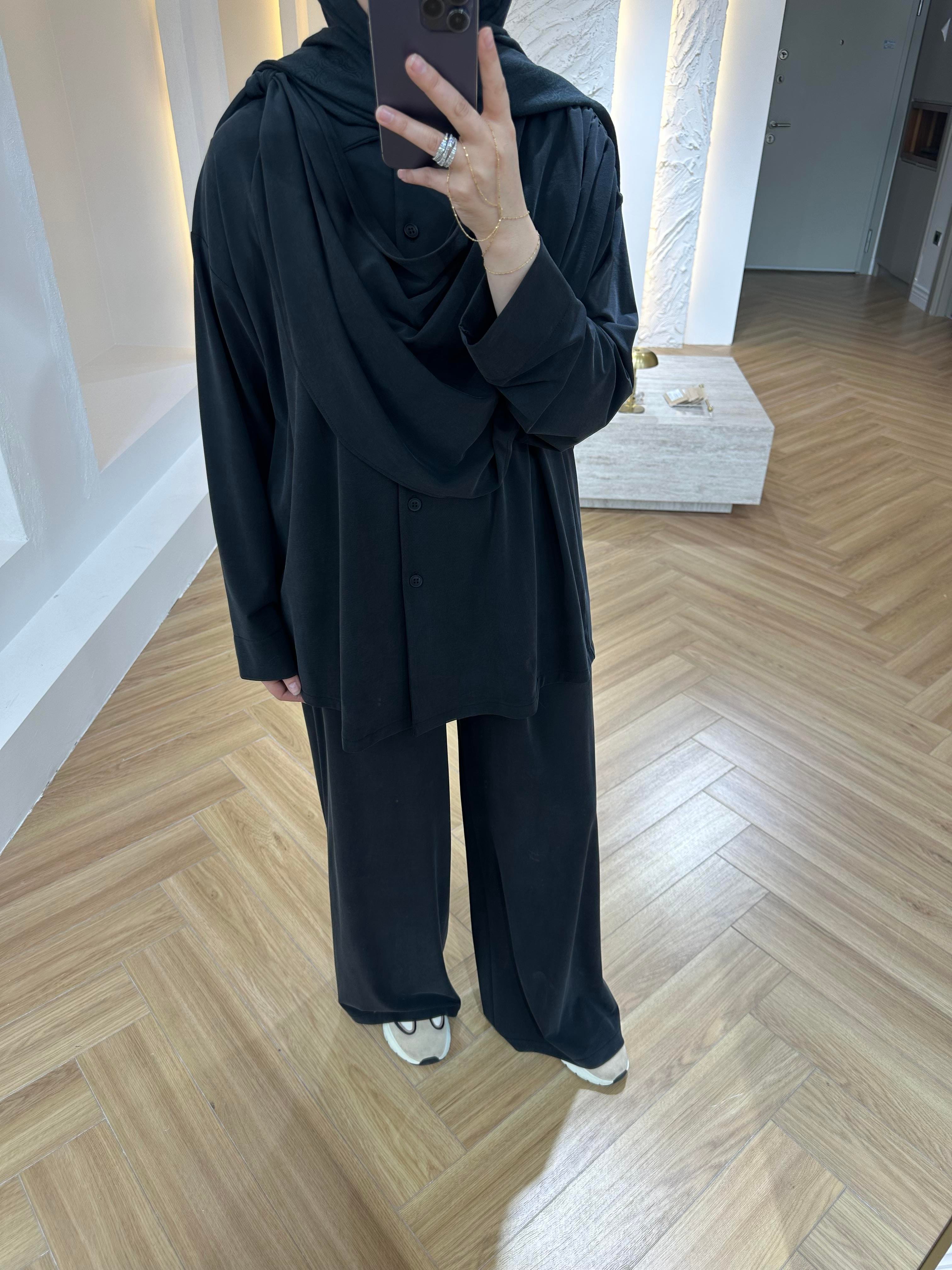 ŞAL YAKA OYSH TAKIM SİYAH
