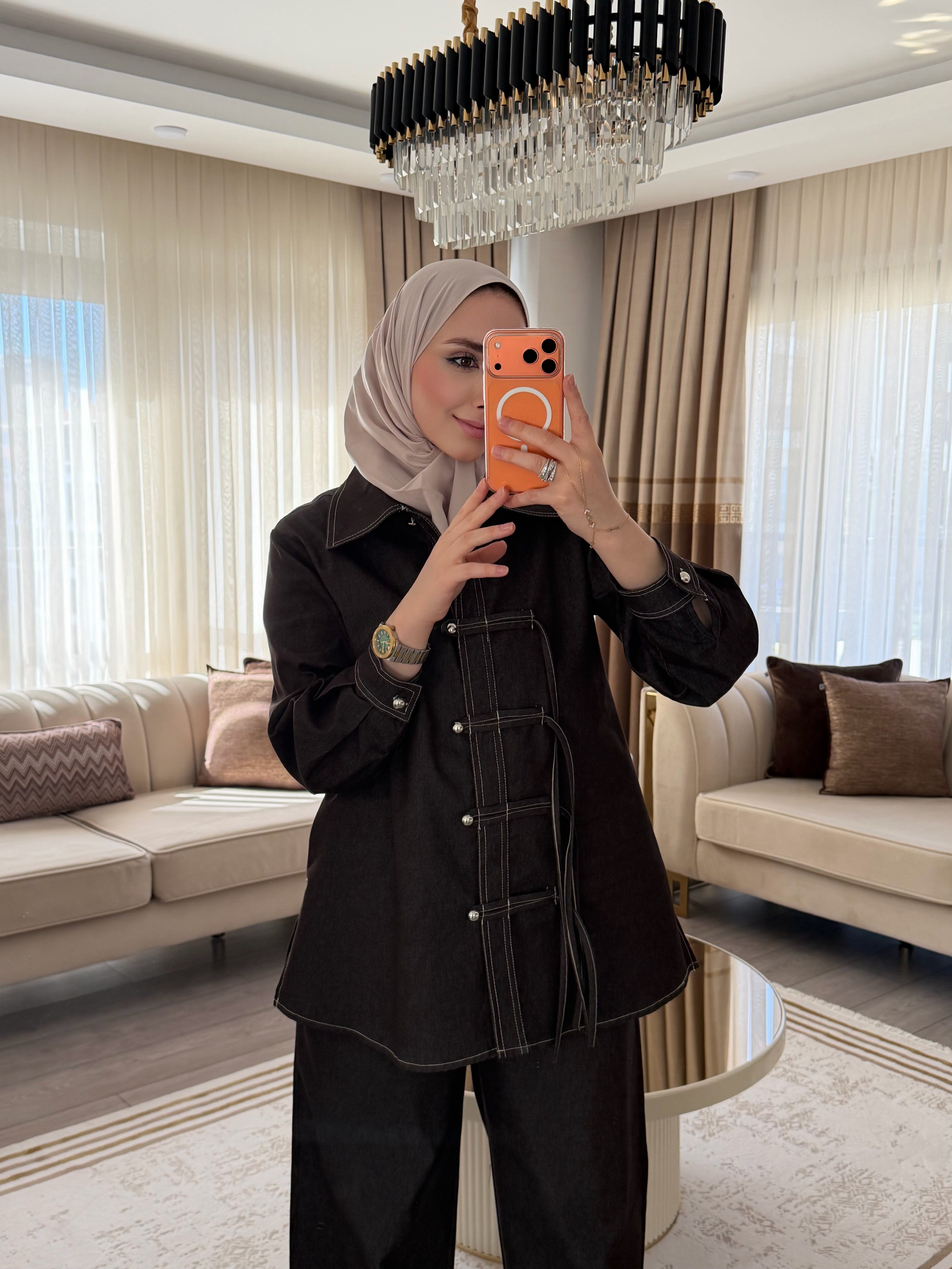 SESA DENİM TAKIM KAHVERENGİ