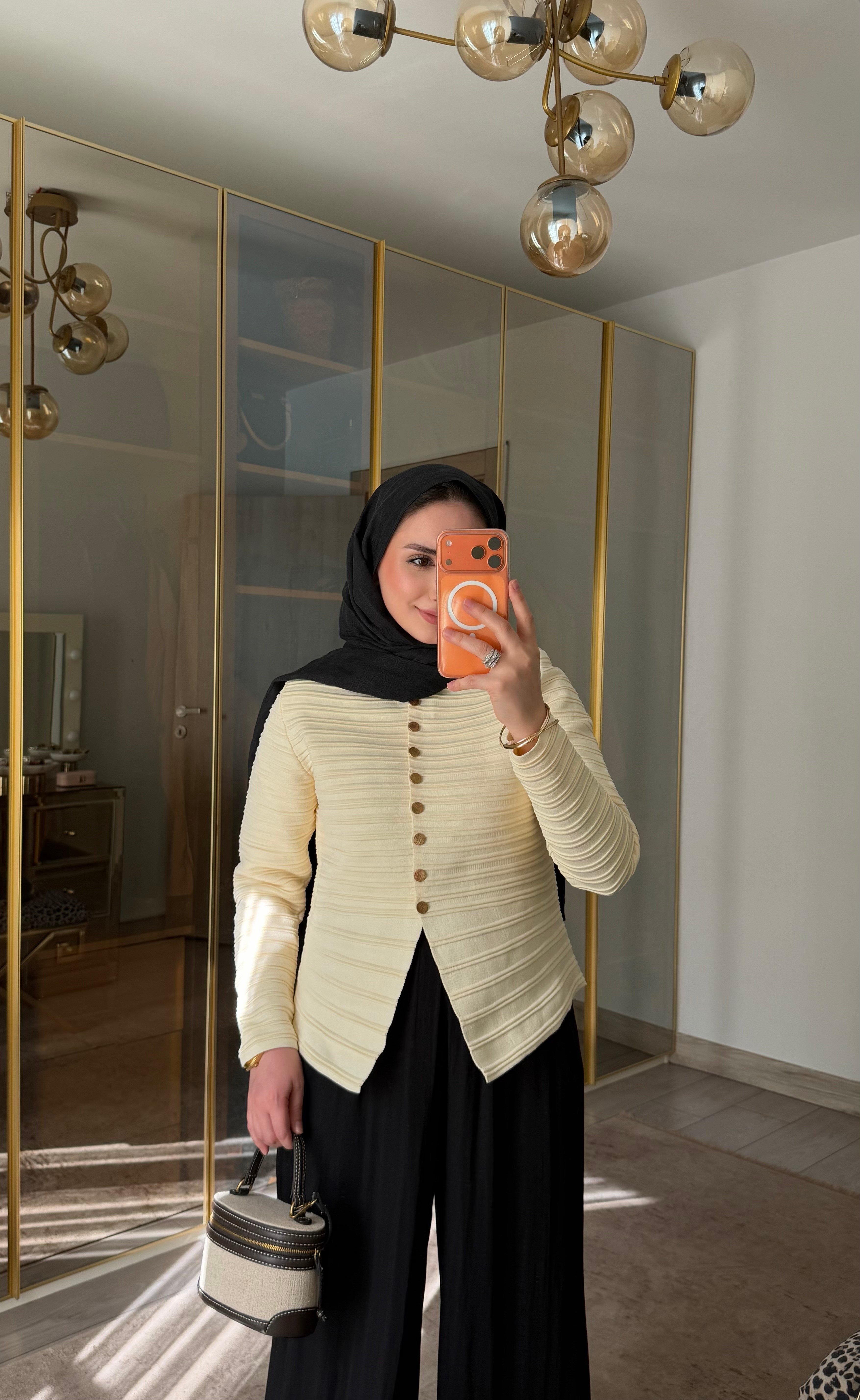 V KESİM FİTİLLİ HIRKA EKRU 