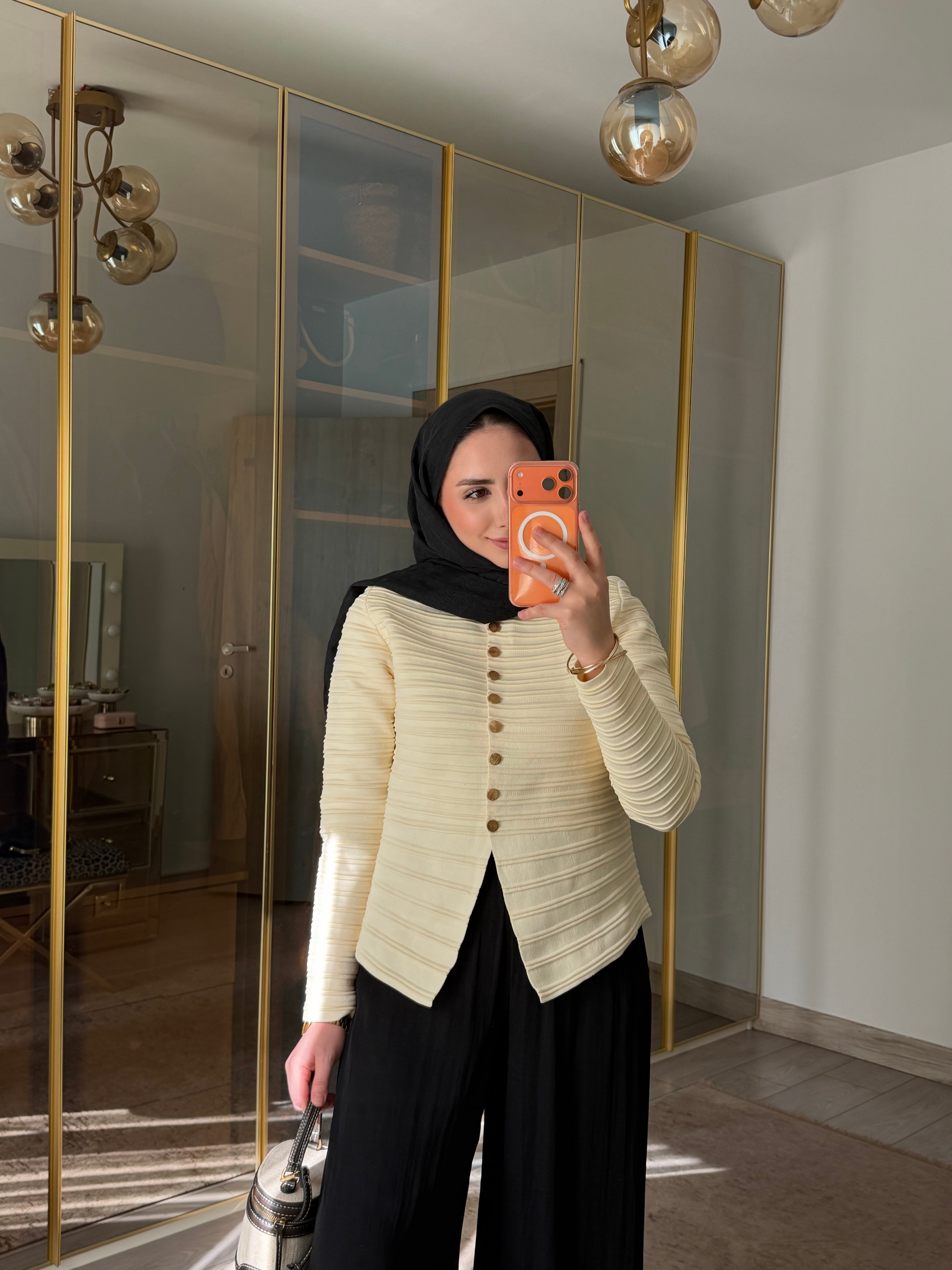 V KESİM FİTİLLİ HIRKA EKRU 