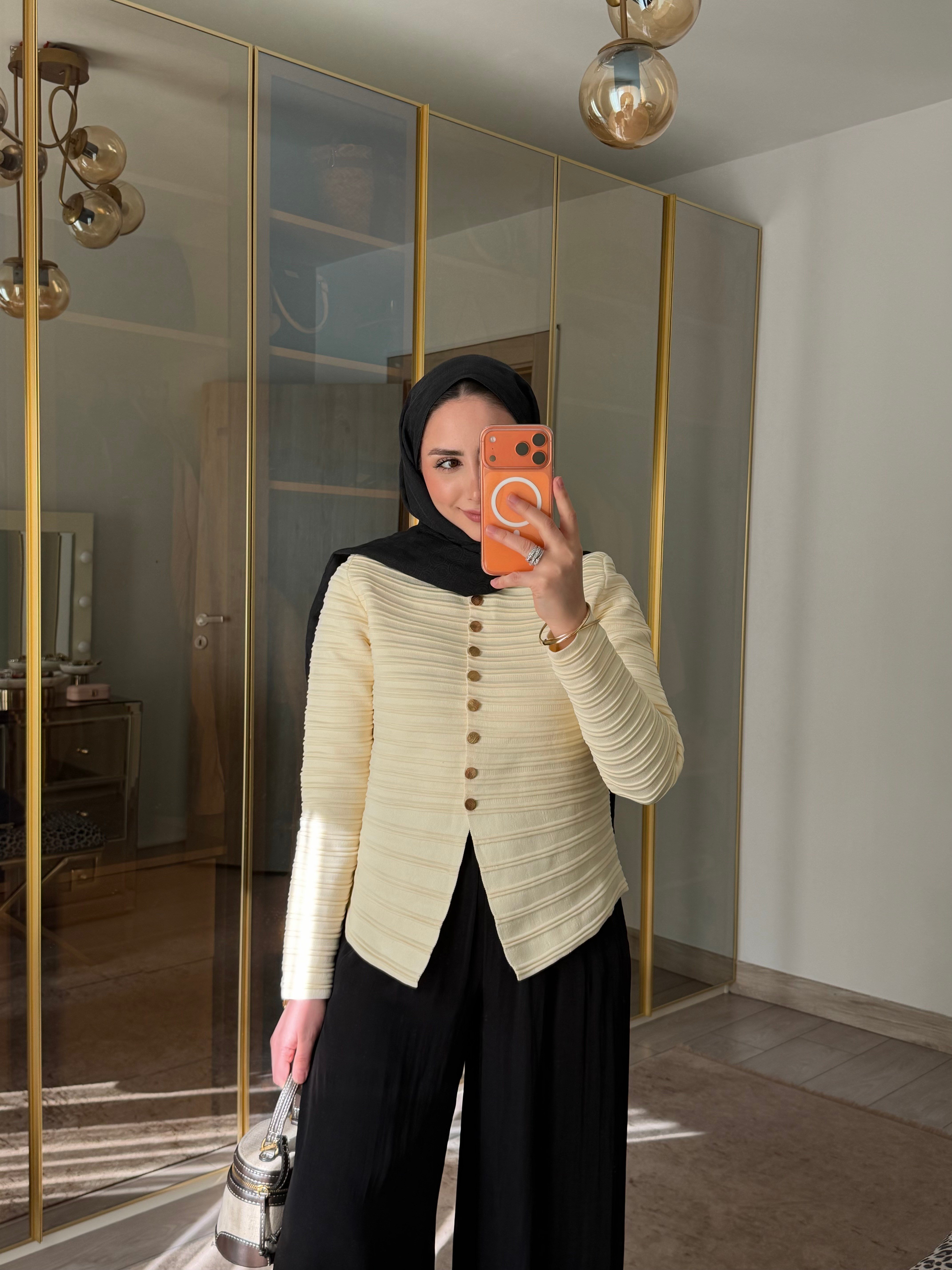 V KESİM FİTİLLİ HIRKA EKRU 