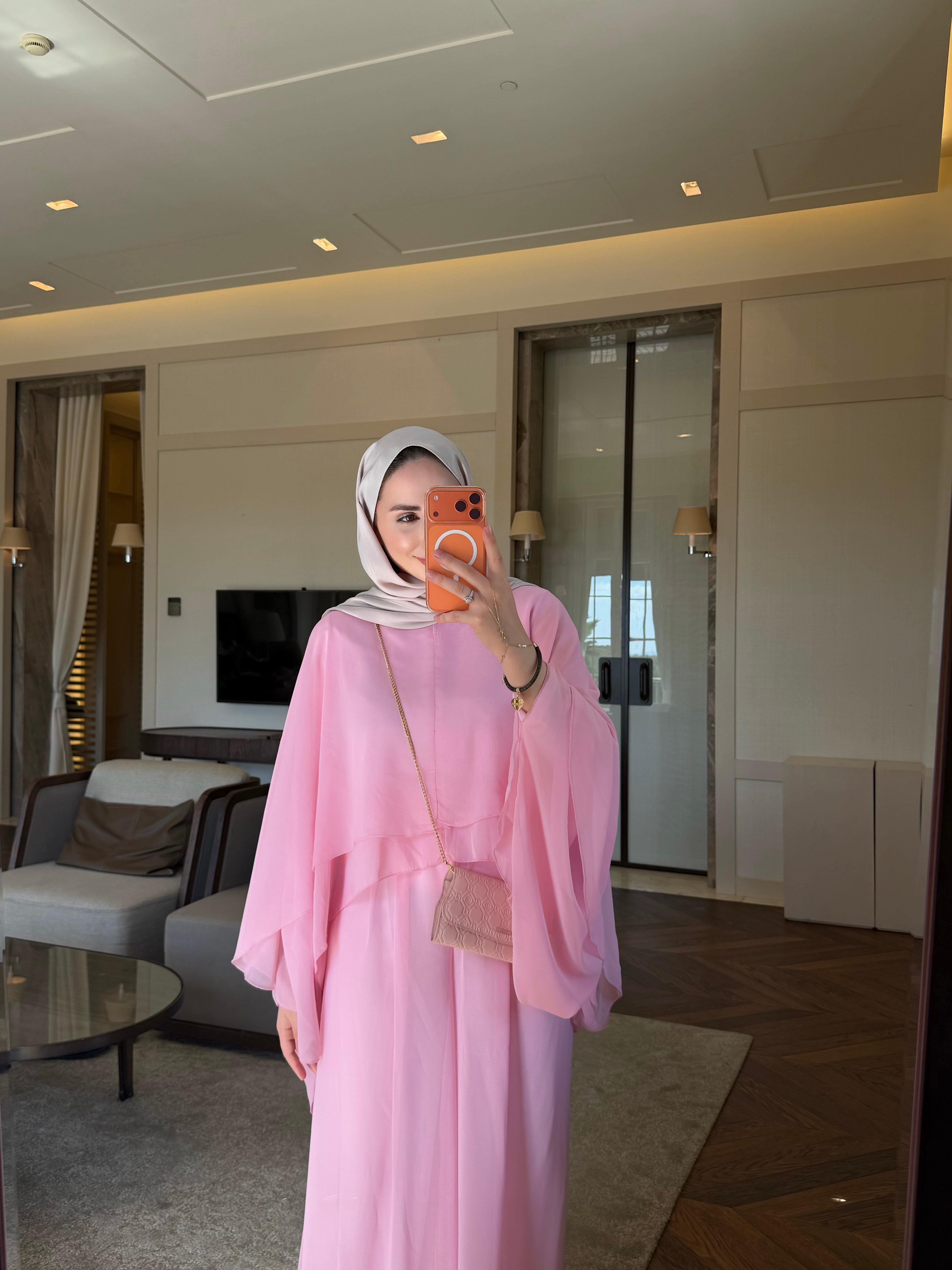 VİSTA PREMIUM ŞİFON TAKIM PEMBE 
